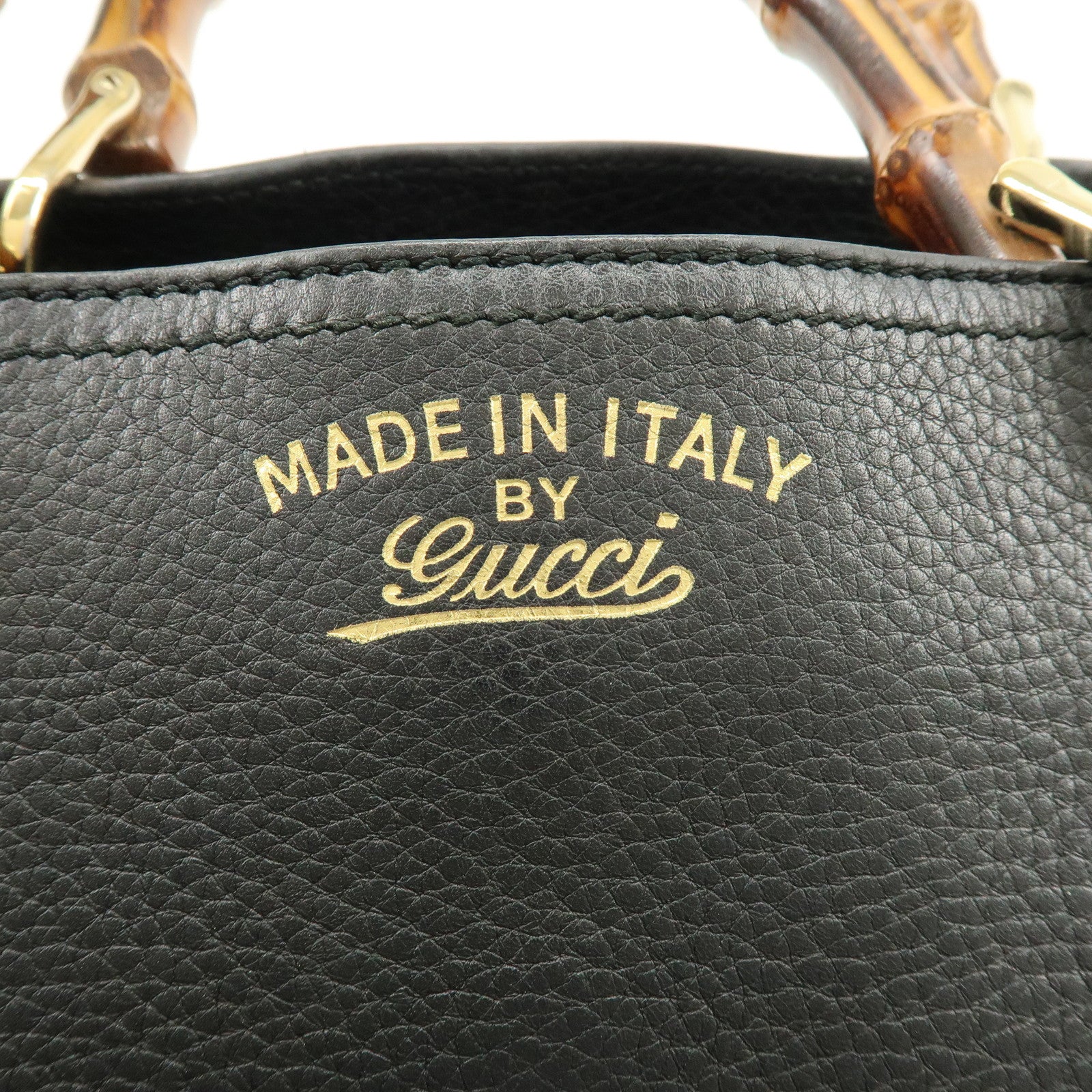 GUCCI Bamboo Shopper Medium 2Way Bag Shoulder Bag Black 323660