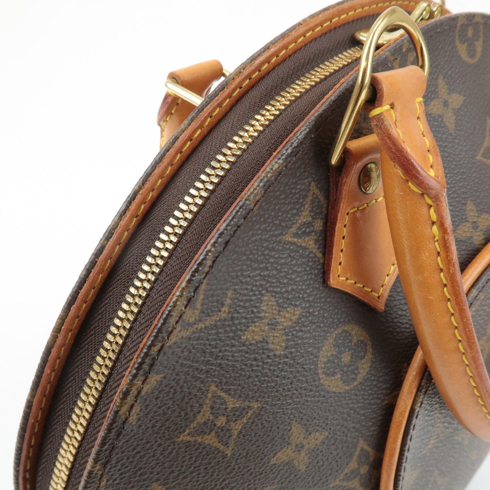 Louis Vuitton Monogram Ellipse PM Hand Bag Brown Gold HDW M51127