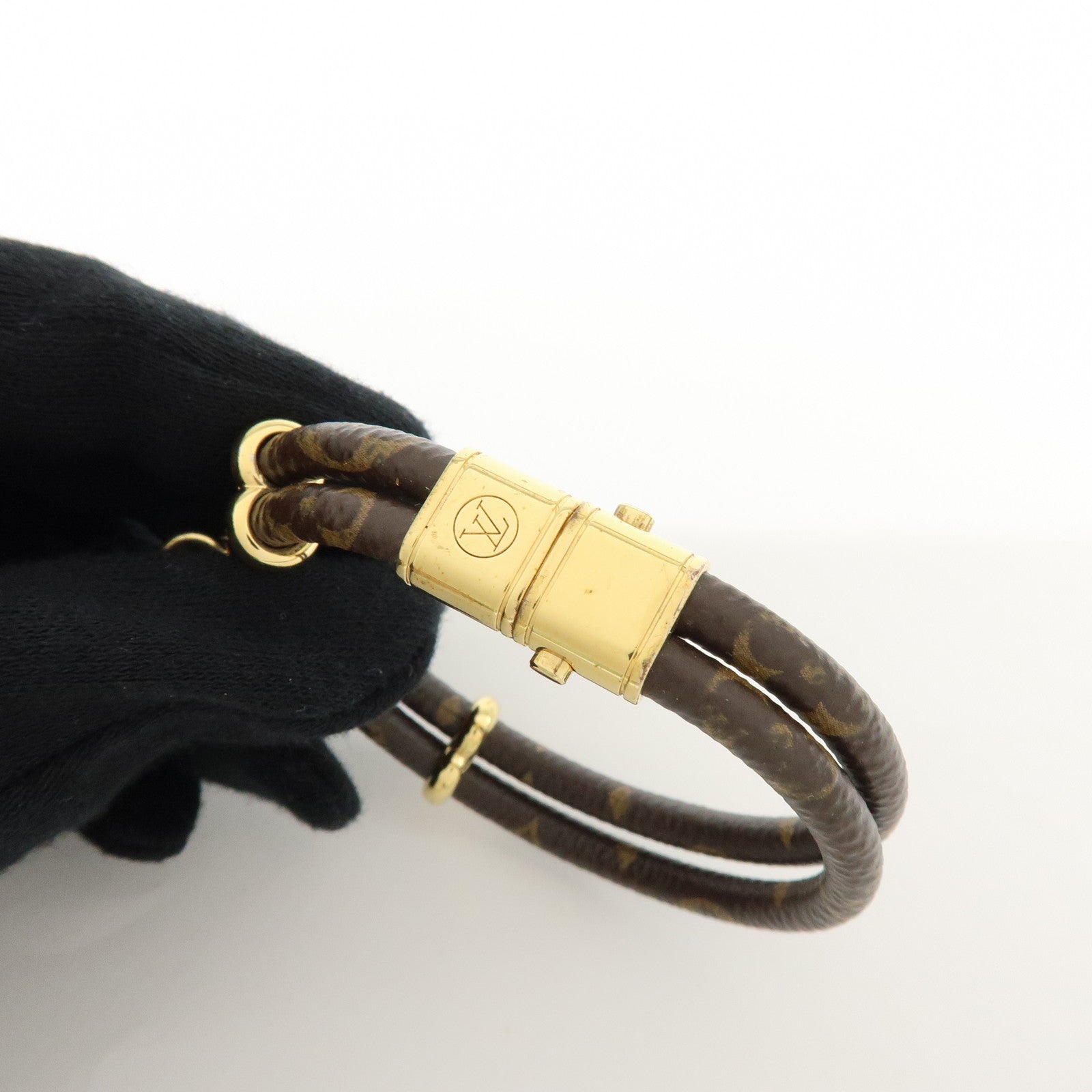 Louis Vuitton Monogram Keep It Twice Canvas Bracelet Brown M6640