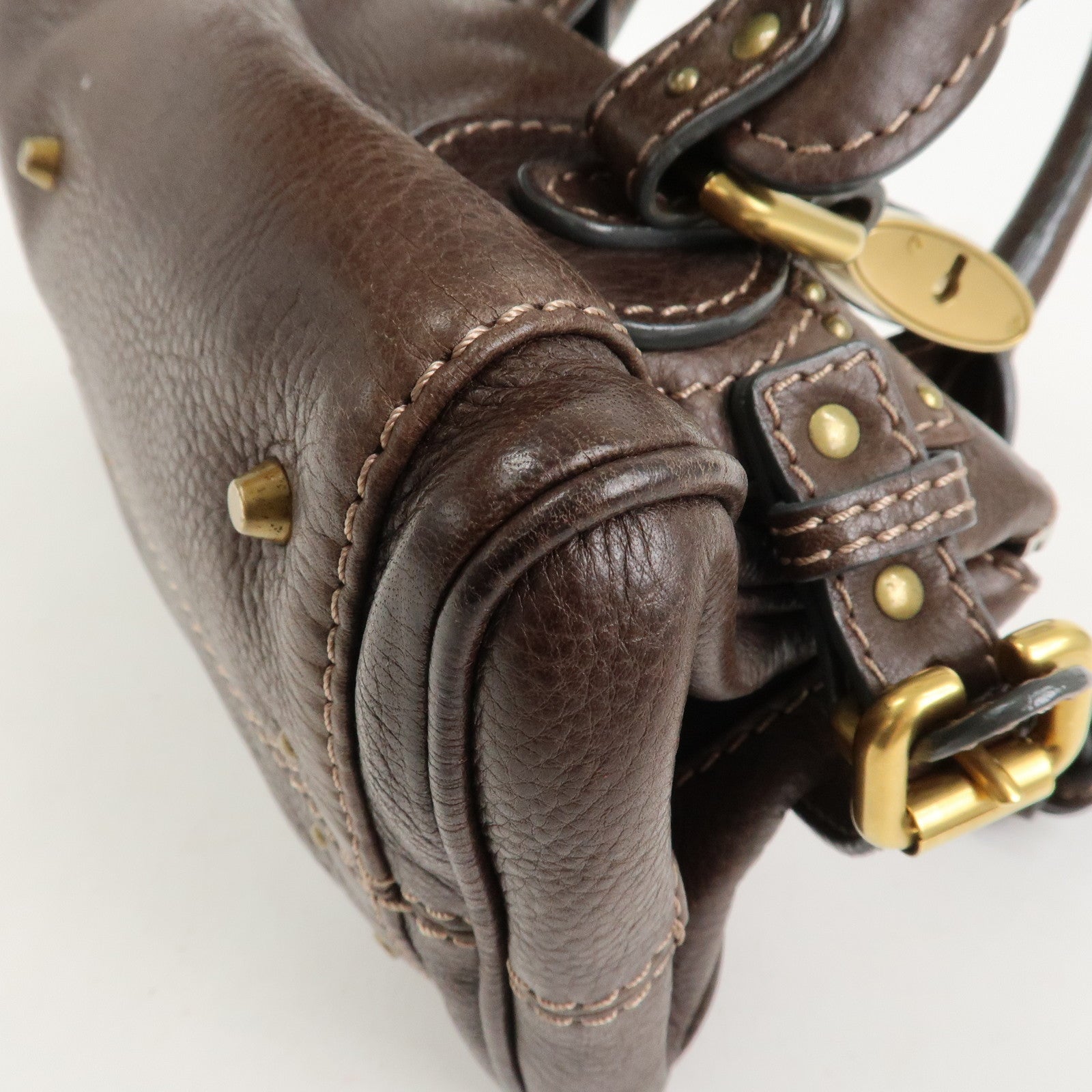 Chloe Paddington MINI Leather Hand Bag Shoulder Bag Brown