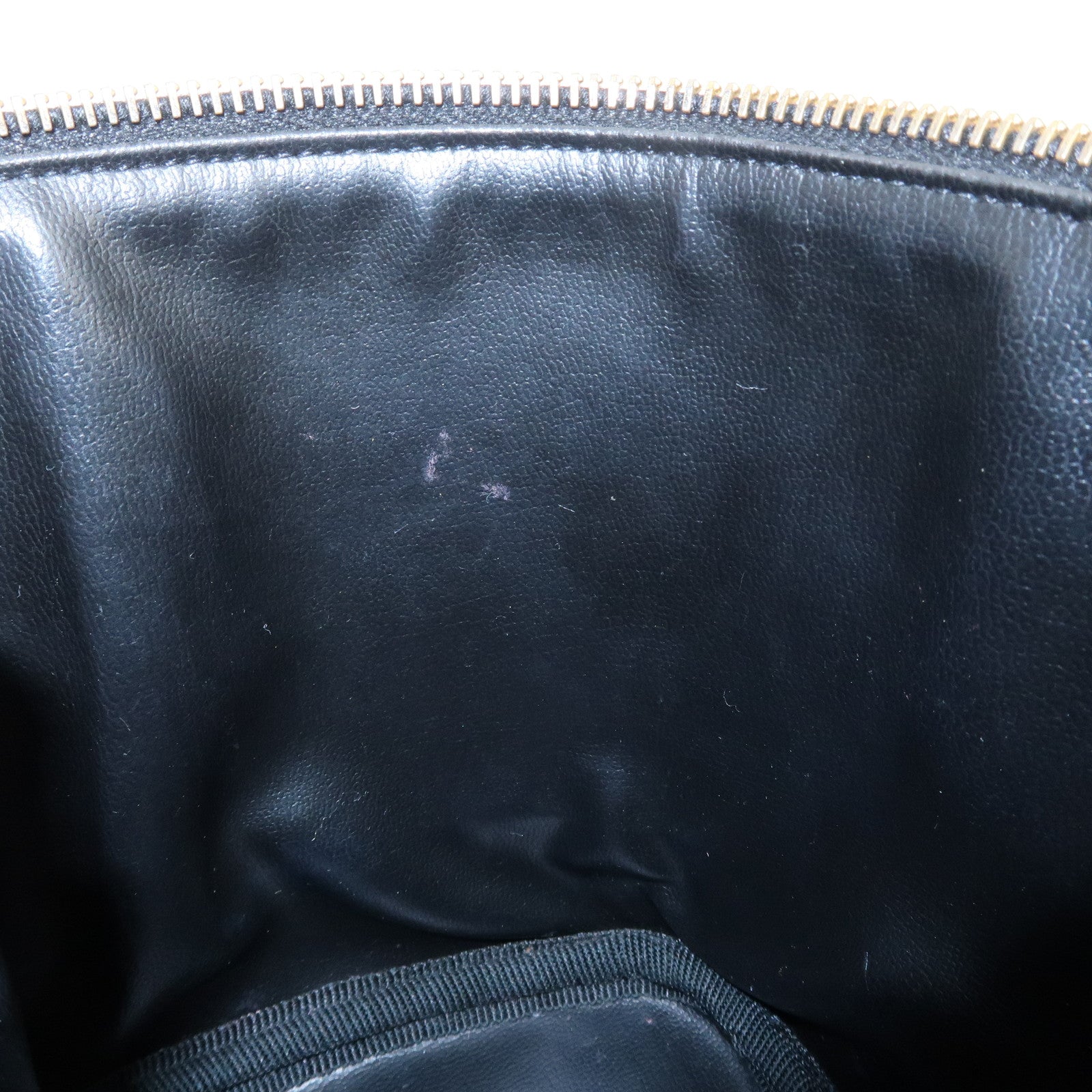 CHANEL Bicolore Lamb Skin Vanity Bag Hand Bag Black A01619