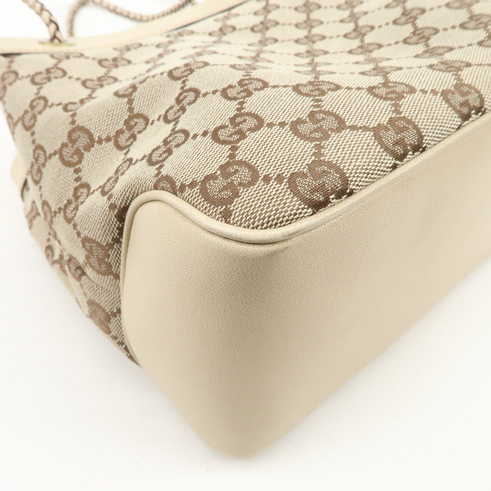 GUCCI GG Canvas Leather Shoulder Bag Hand Shoulder Bag Ivory 109143