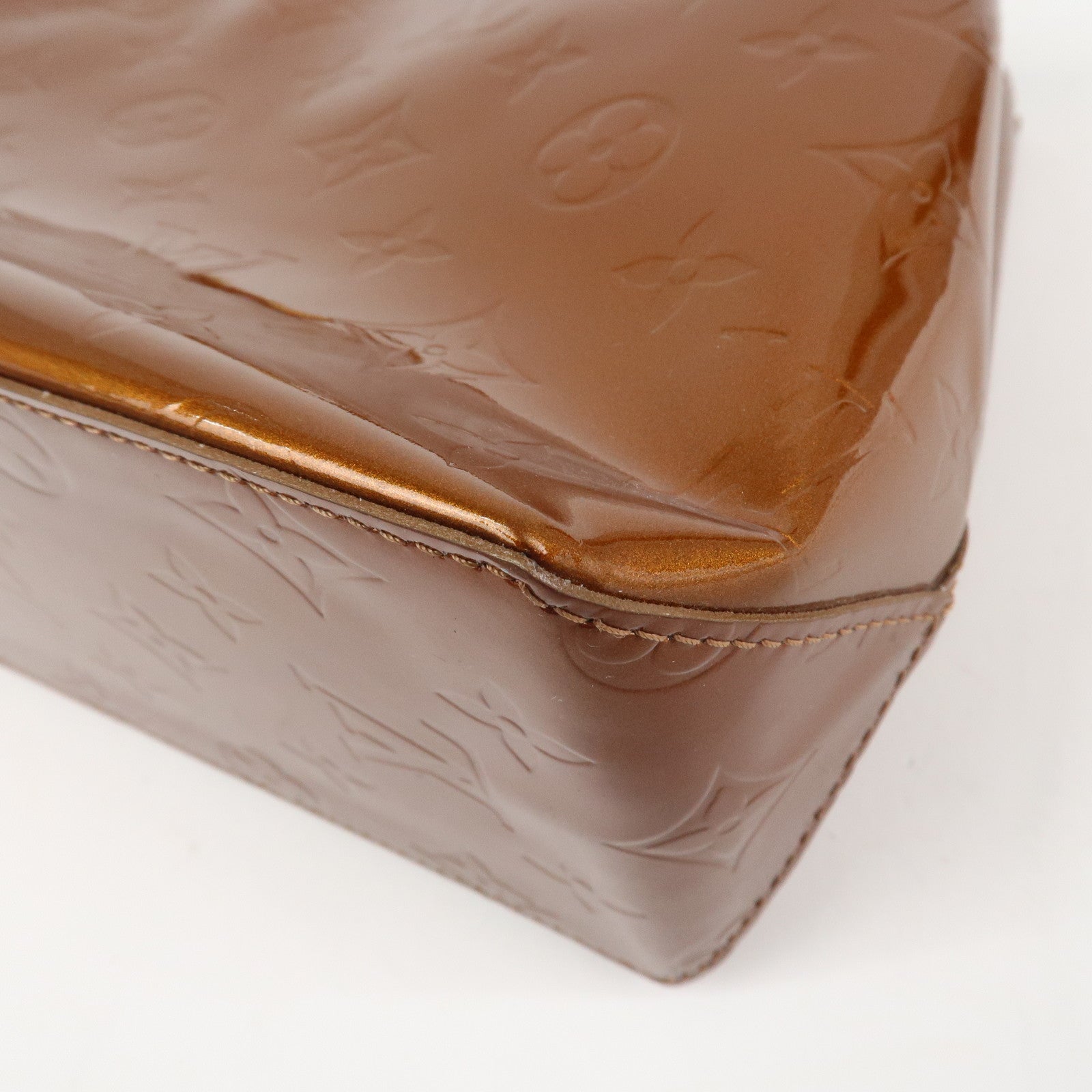 Louis Vuitton Monogram Vernis Lead PM Hand Bag Bronze M91146