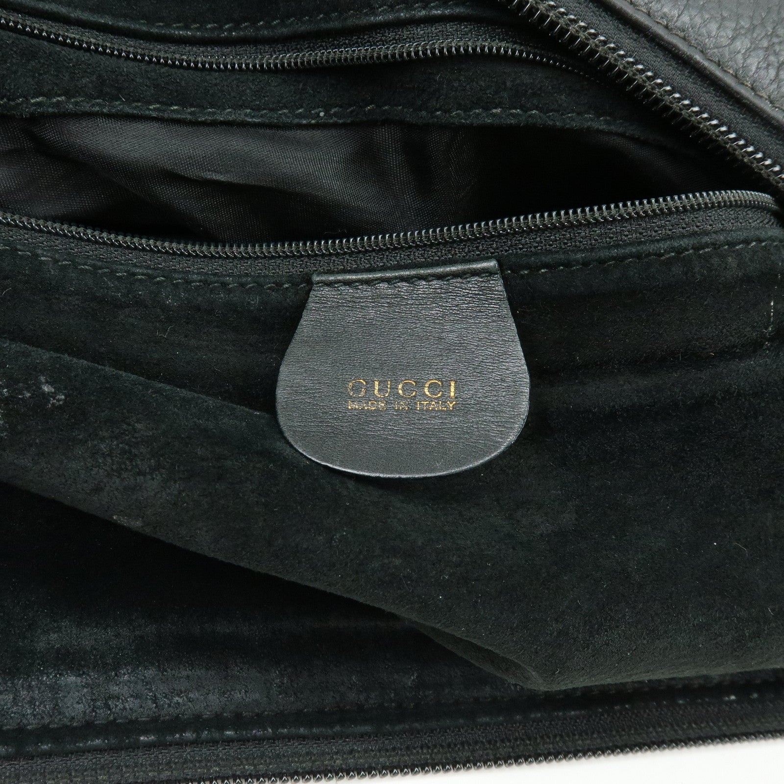 GUCCI Leather Shoulder Bag Crossbody Bag Black 001・115・1206