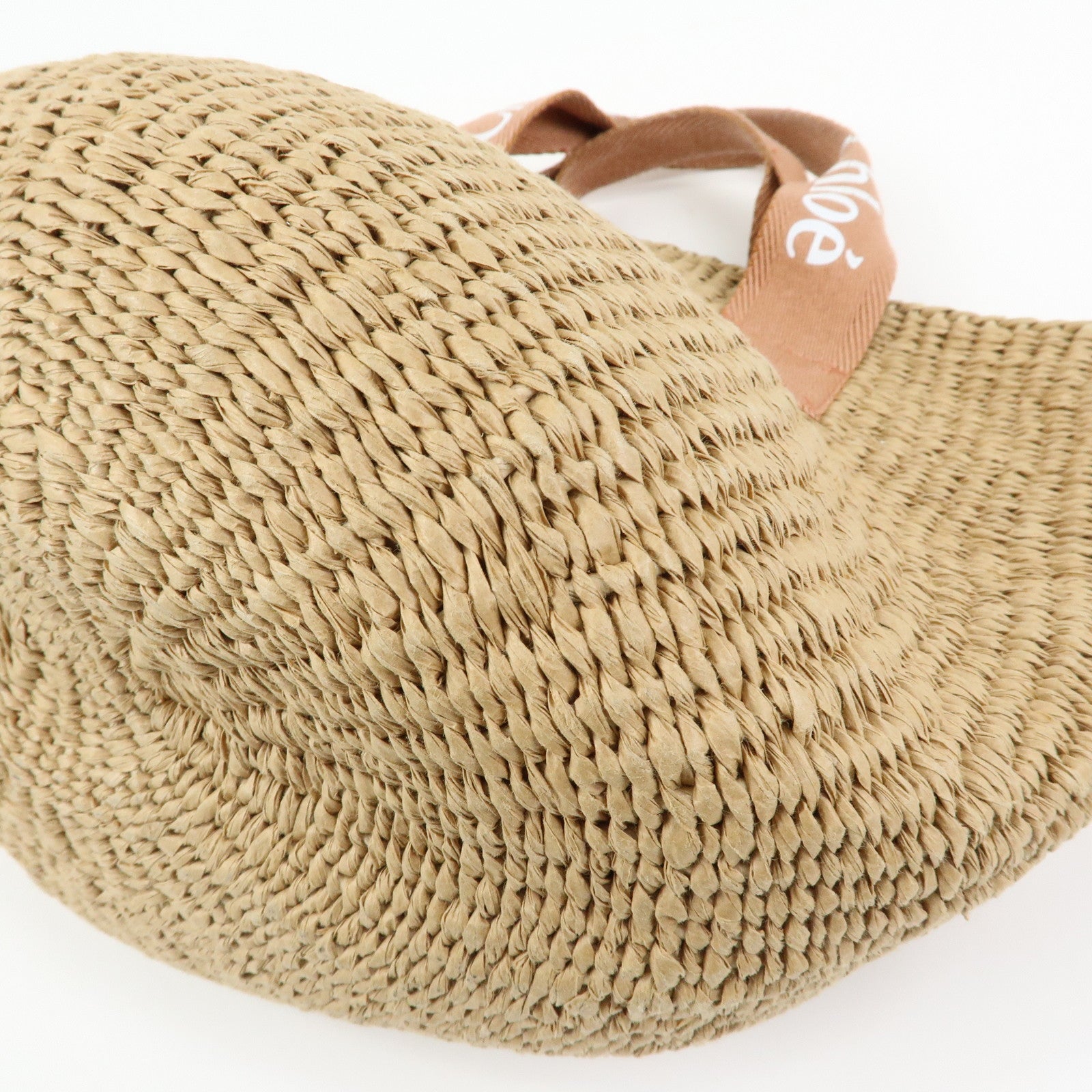 Chloe Mifuko Raffia Canvas Hand Bag Tote Bag Natural Beige