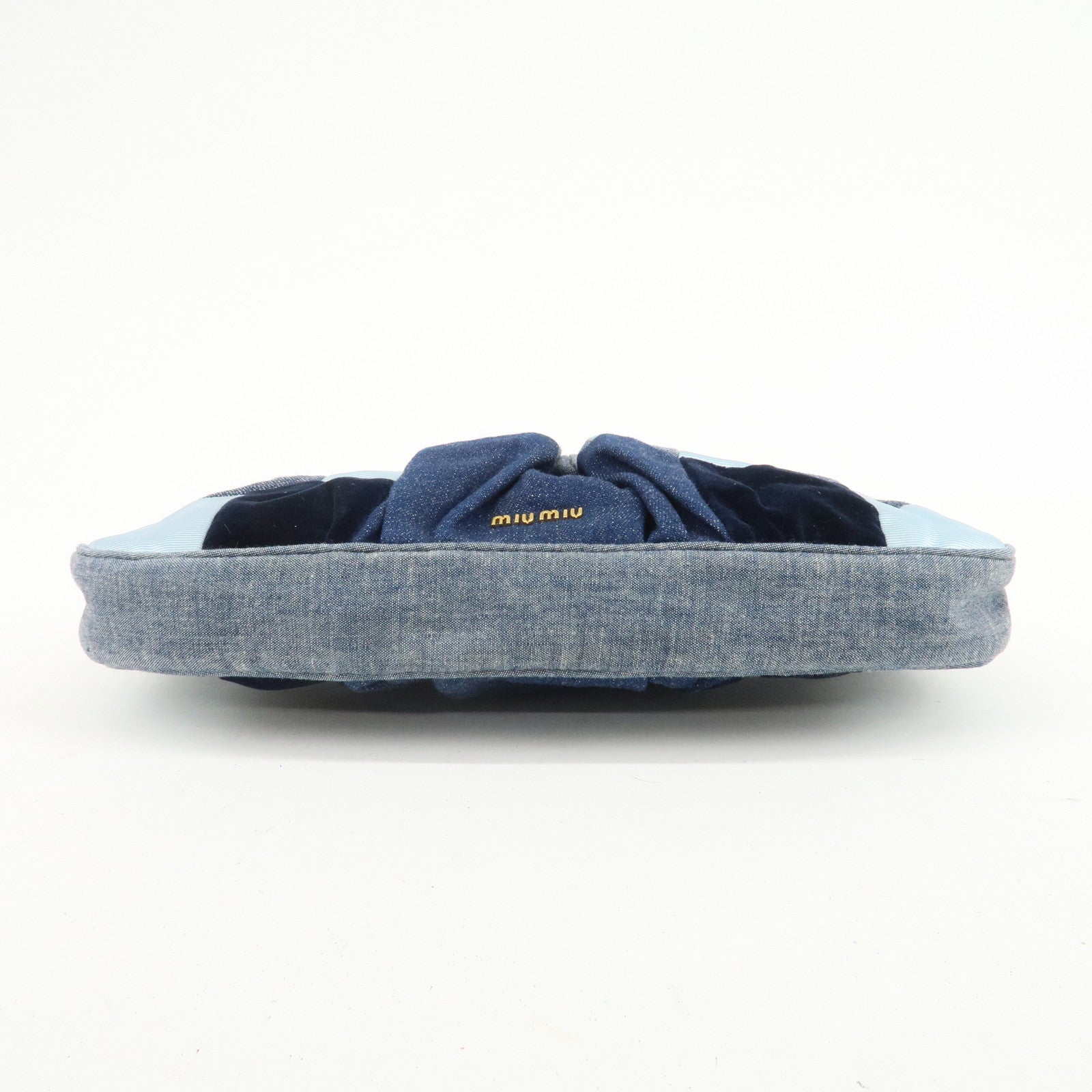 MIU MIU Patchwork Denim Leather 2Way Bag Hand Bag Shoulder Bag