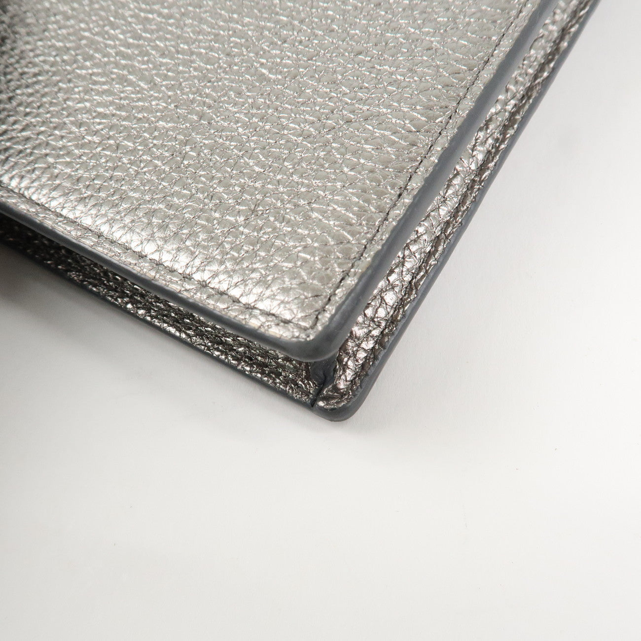 JIMMY CHOO Leather Star Studs Cell Phone Folder Shoulder Bag Silver Used