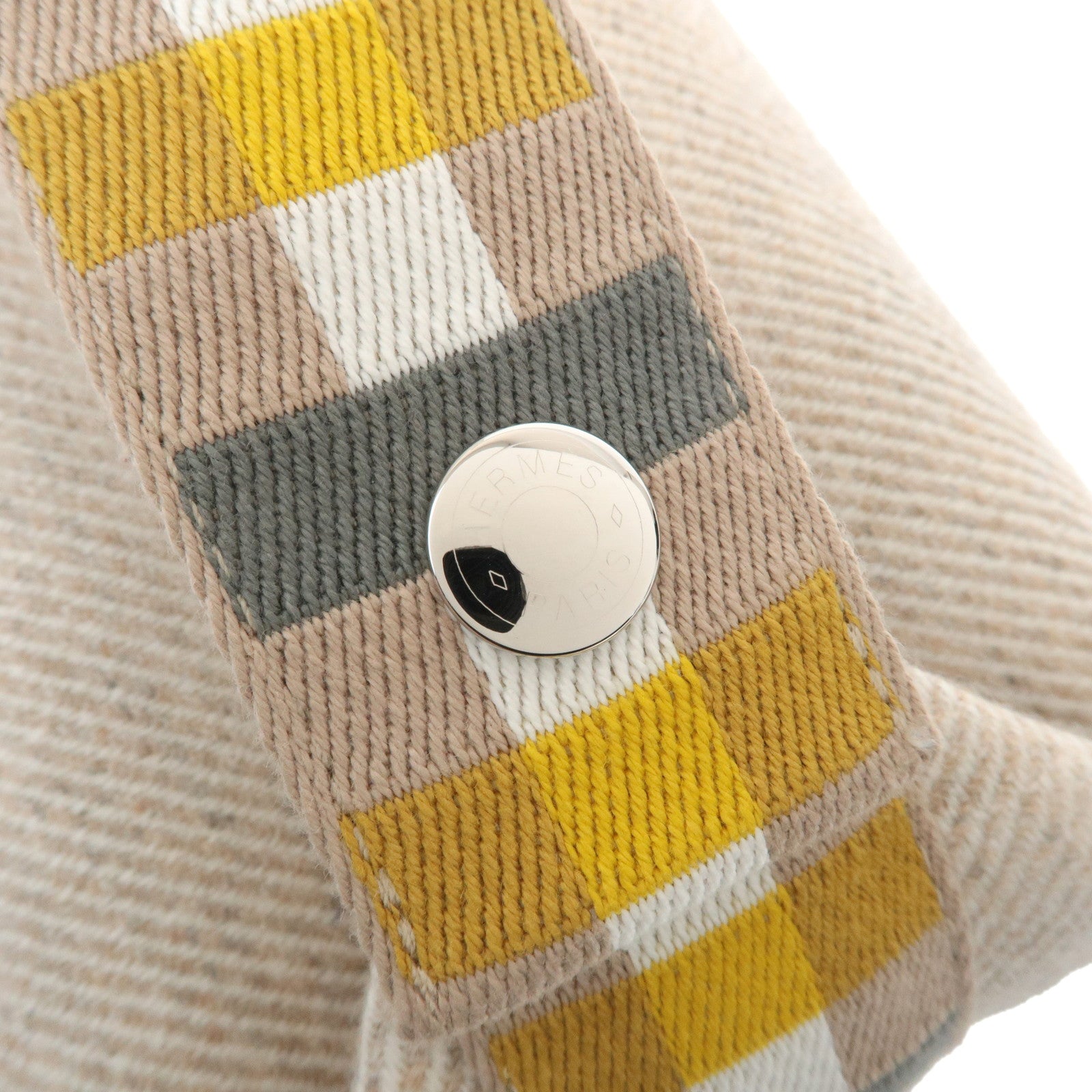 HERMES Wool Bride A Brac PM Hand Bag Silver Hardware Used