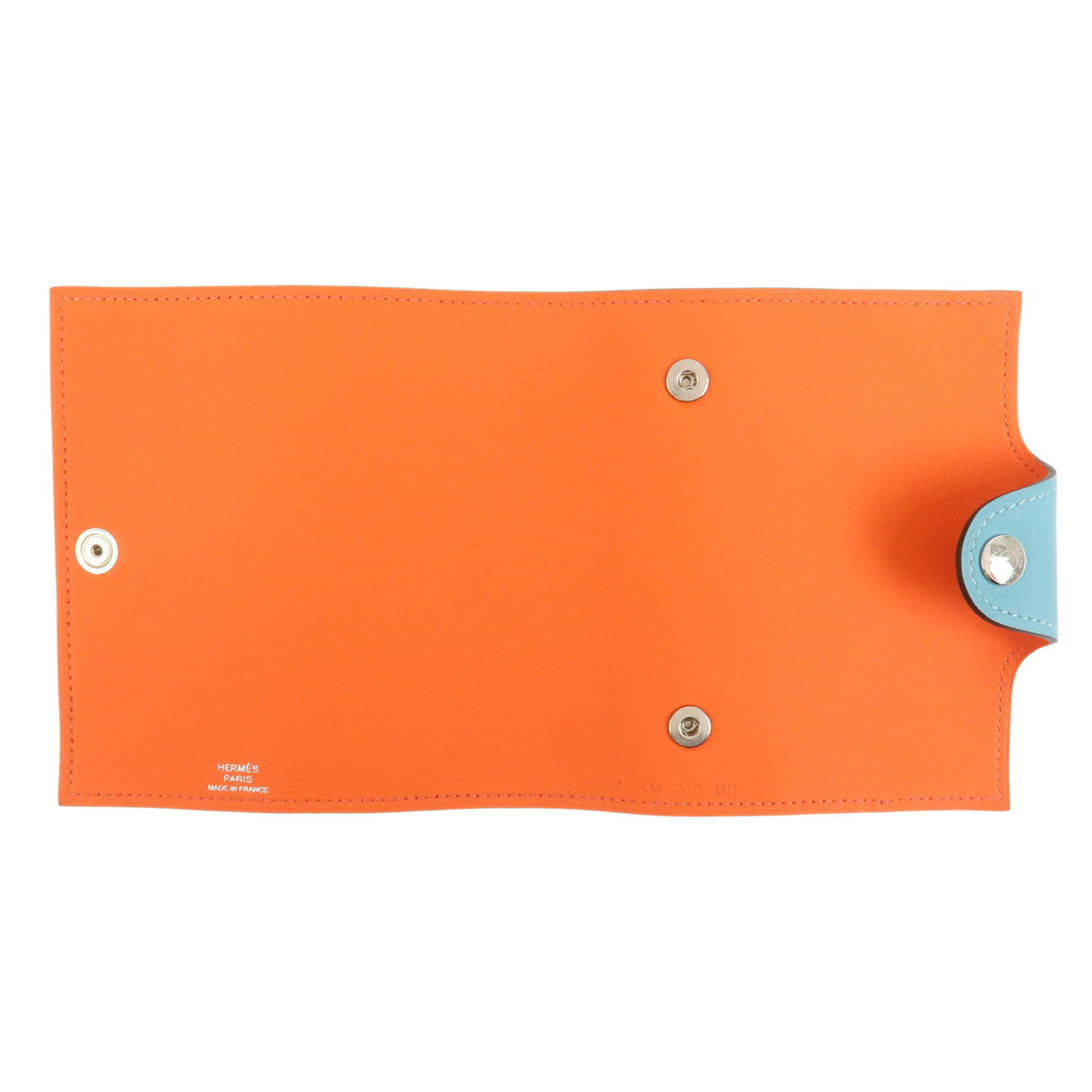 HERMES Ulysse PM Leather Agenda Planner Cover Light Blue Orange
