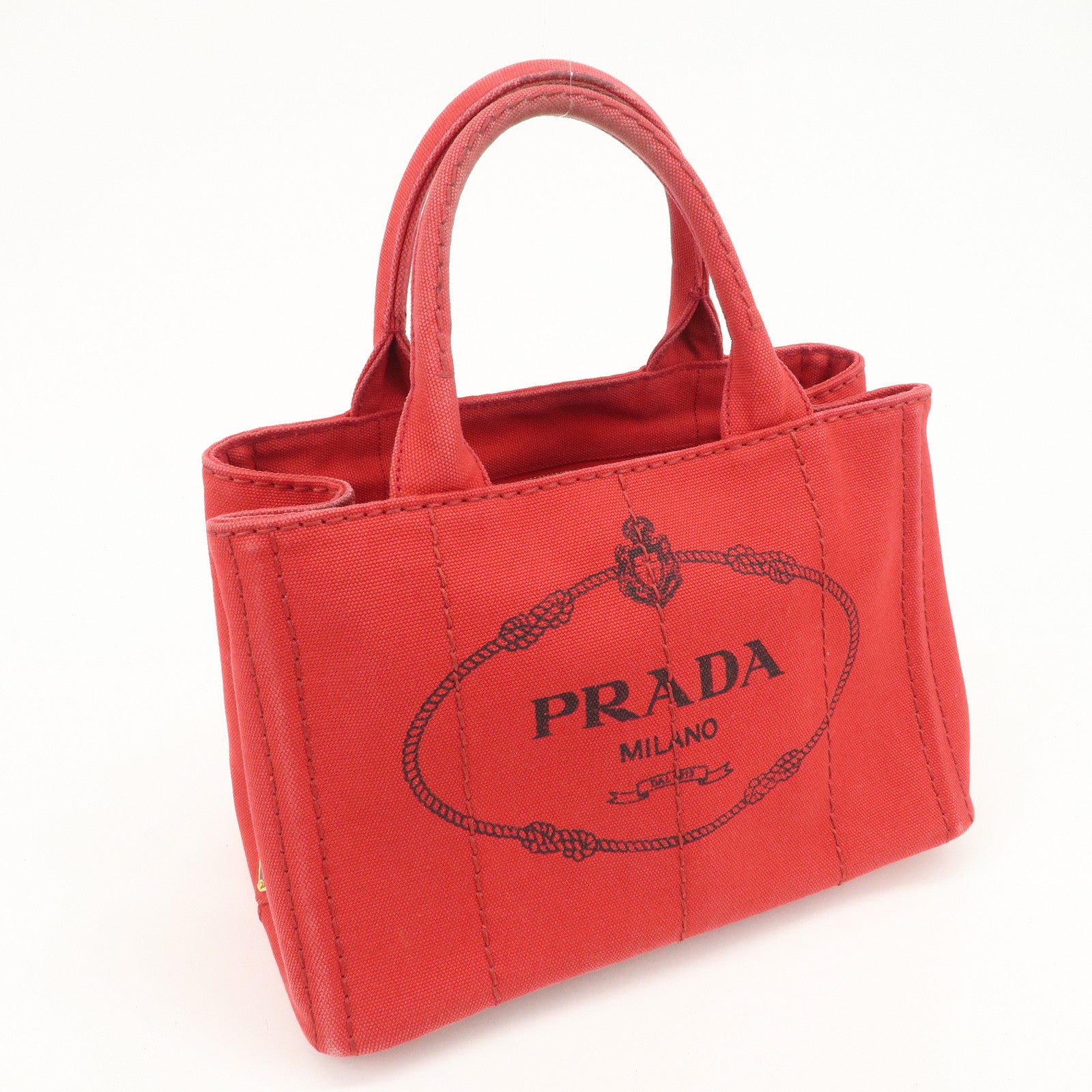 PRADA Logo Canapa Canvas Mini 2Way Bag Hand Shoulder Bag B2349G
