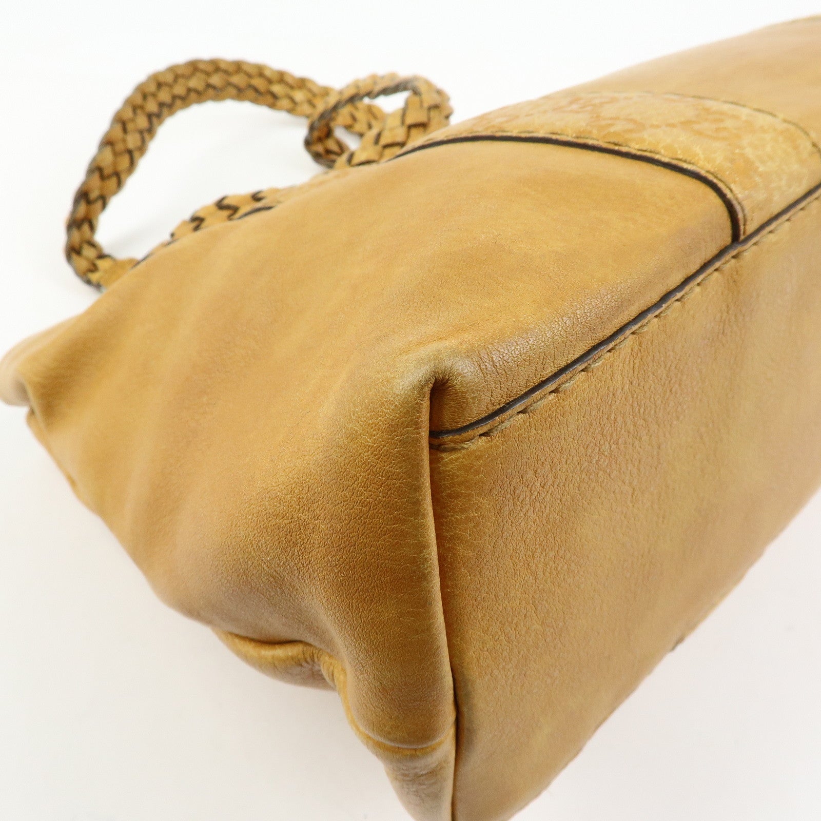 GUCCI Bamboo Bar Guccissima Leather Tote Bag Mustard 232947
