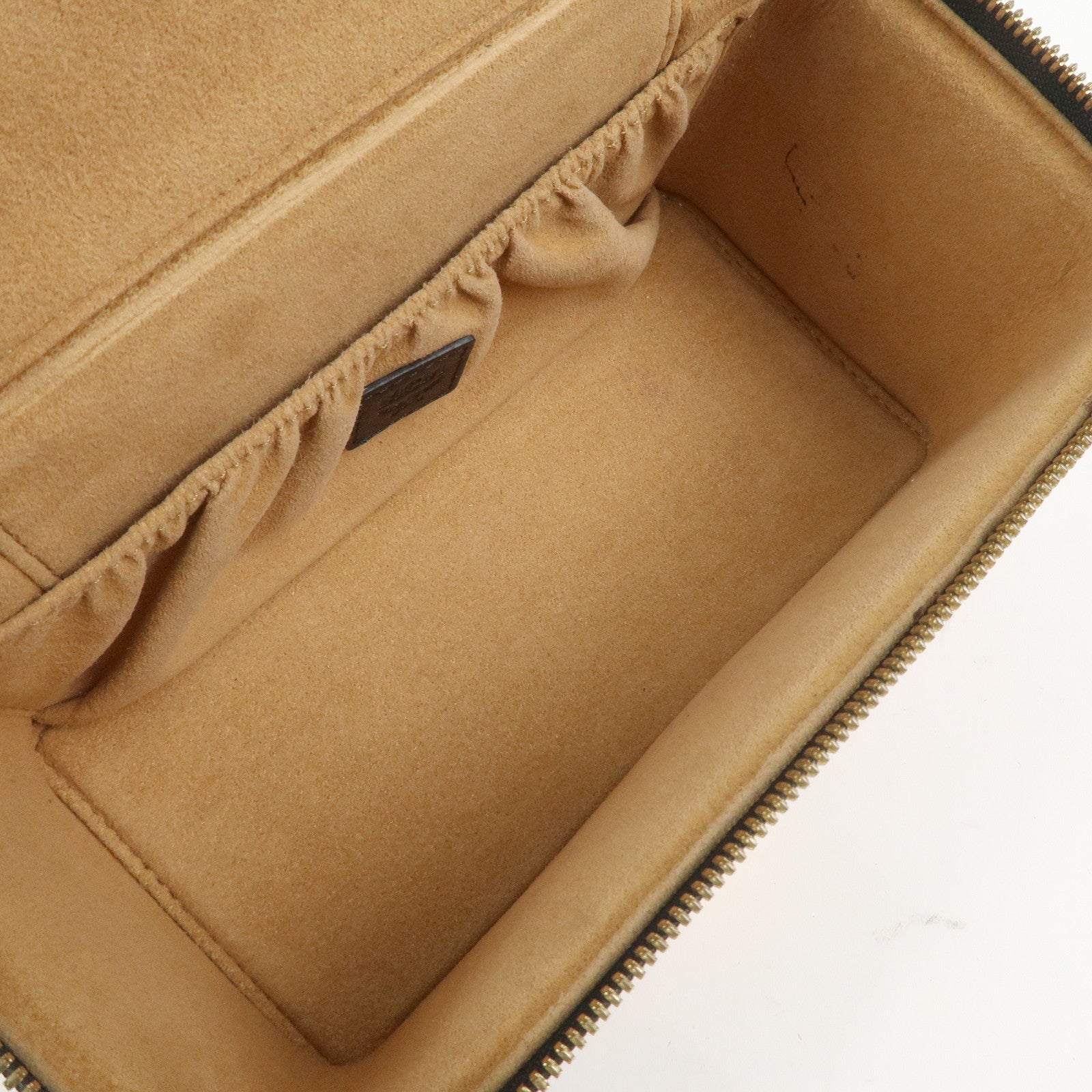 MCM Visetos Leather 2Way Vanity Bag Shoulder Bag Brown