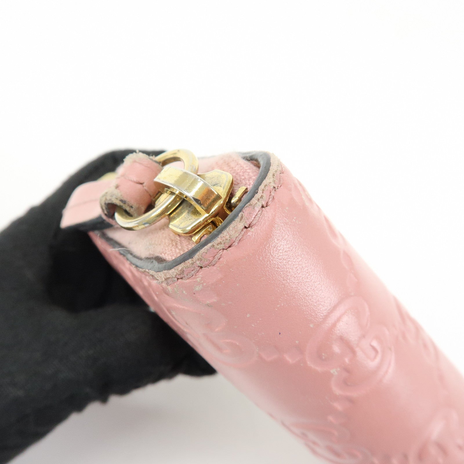 GUCCI Guccissima Leather Round Zippy Long Wallet Pink 410102