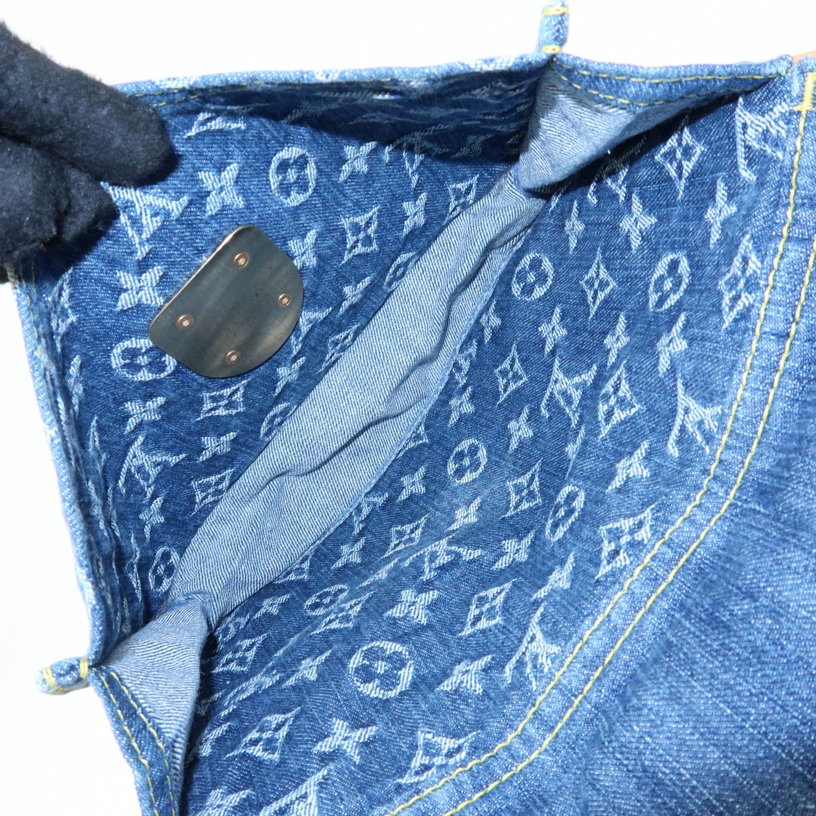 Louis Vuitton Monogram Denim Flat Shopper Tote Bag M95018
