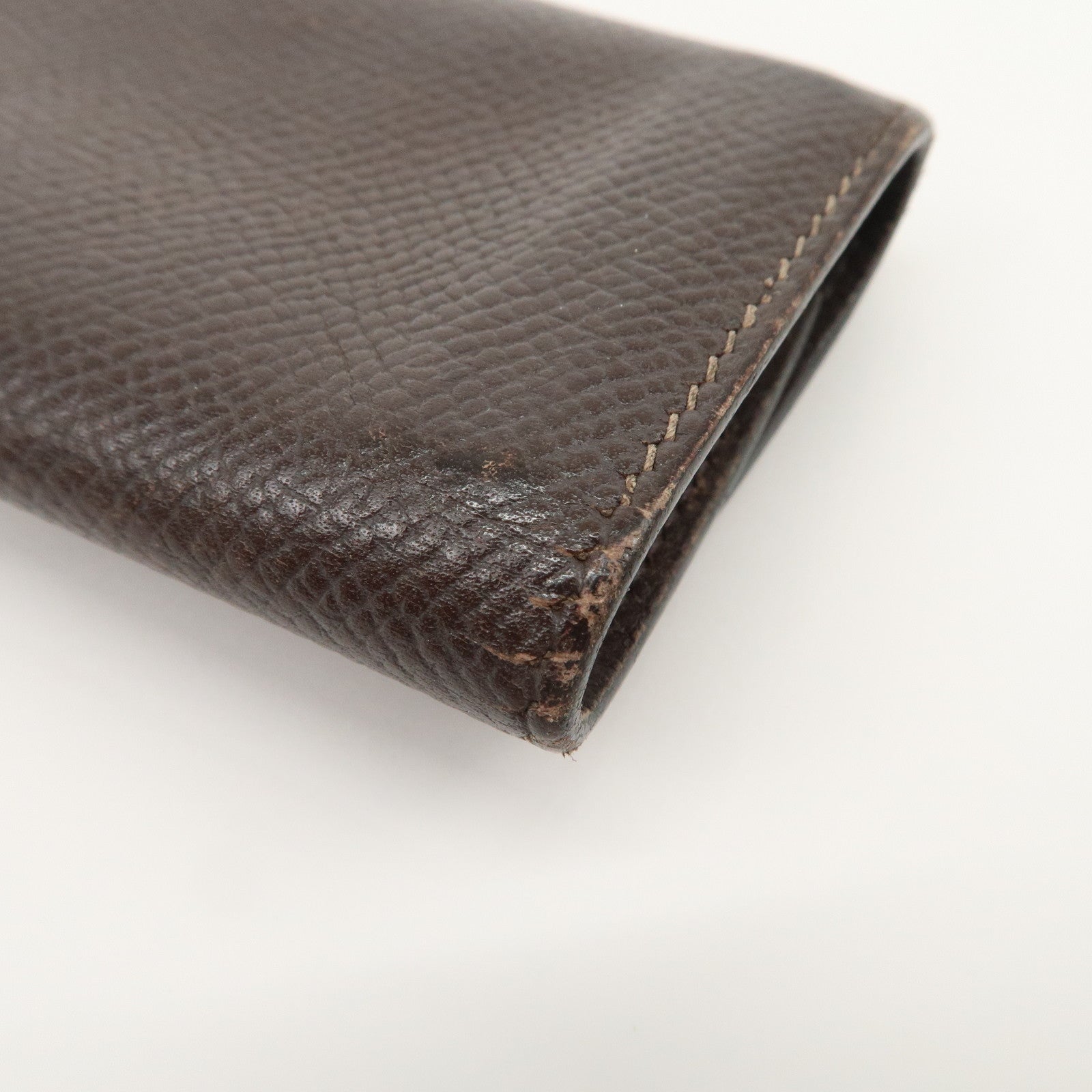 HERMES Etui Cles 4 Veau Epsom Leather L Stamped Key Case Dark Brown