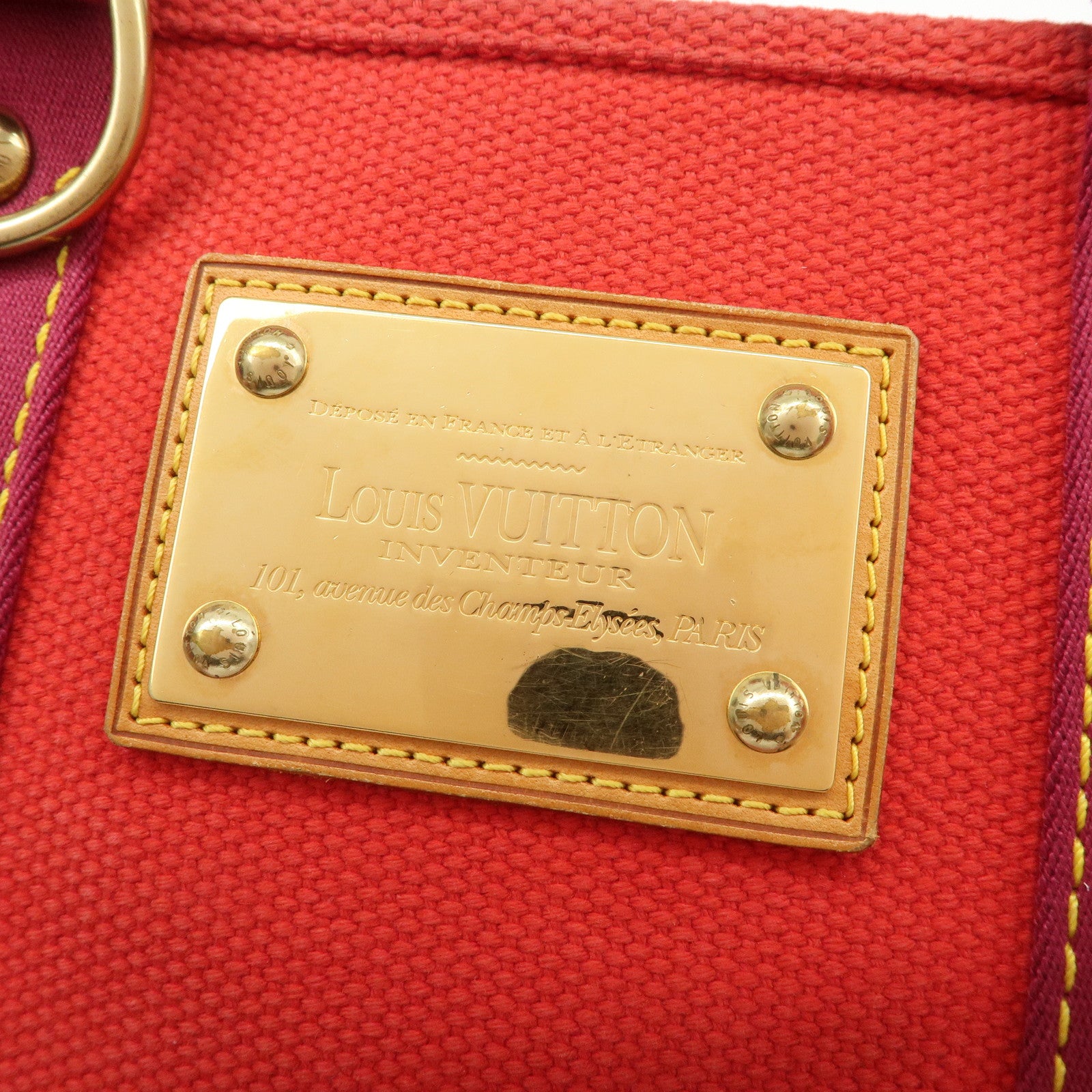 Louis Vuitton Antigua Cabas PM Hand Bag Rouge M40037