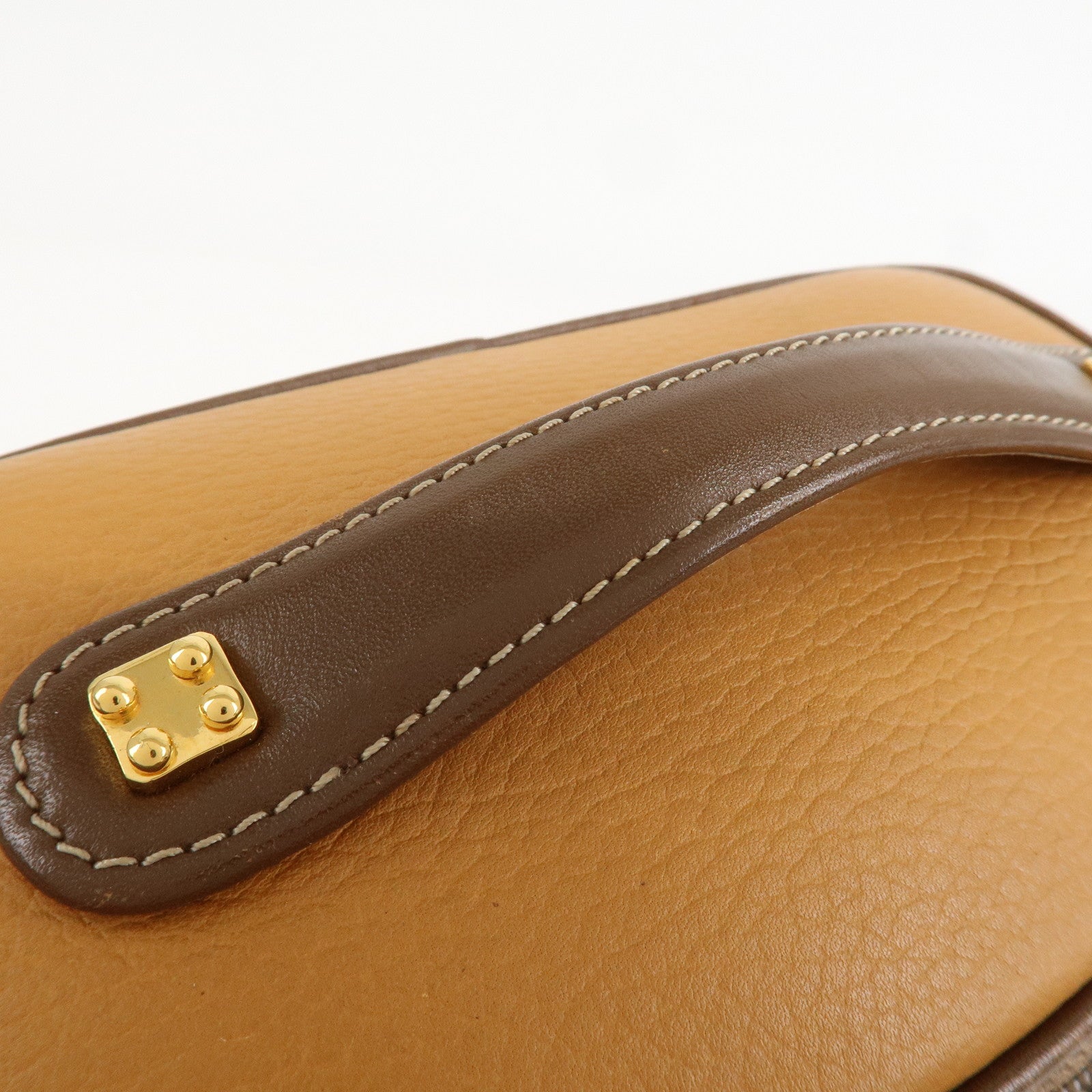 LOEWE Leather 2WAY Bag Hand Bag Shoulder Bag Brown Gold Hardware