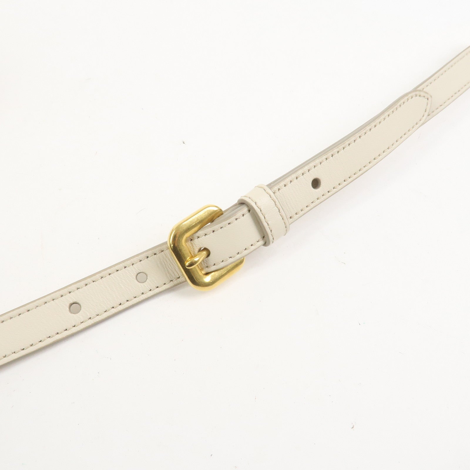 PRADA Logo Jaquard Leather 2Way Hand Bag Shoulder Bag Beige White