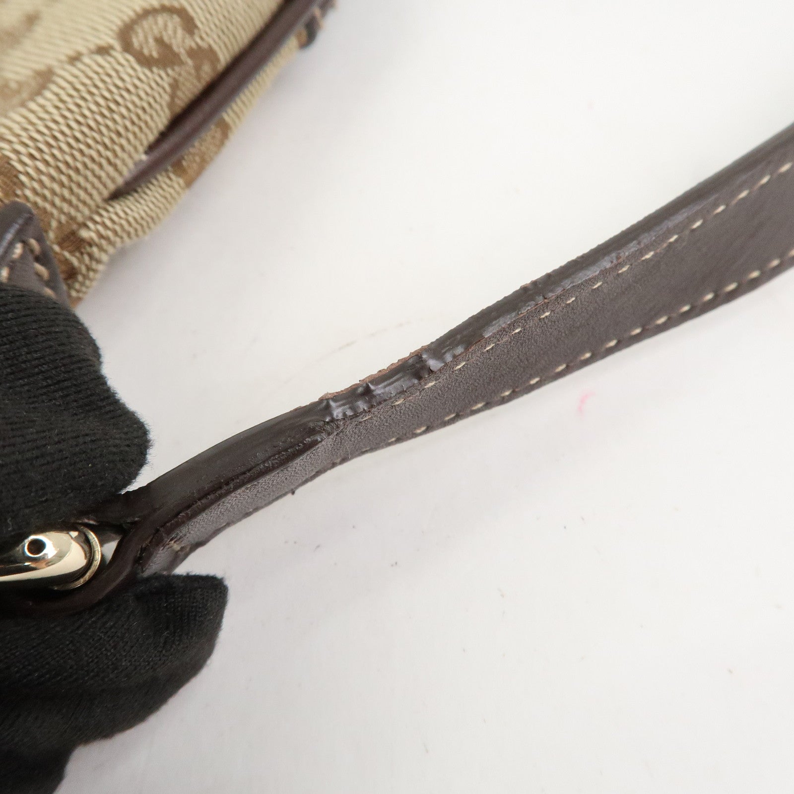 GUCCI New Britt Interlocking G Canvas Leather Shoulder Bag 169998