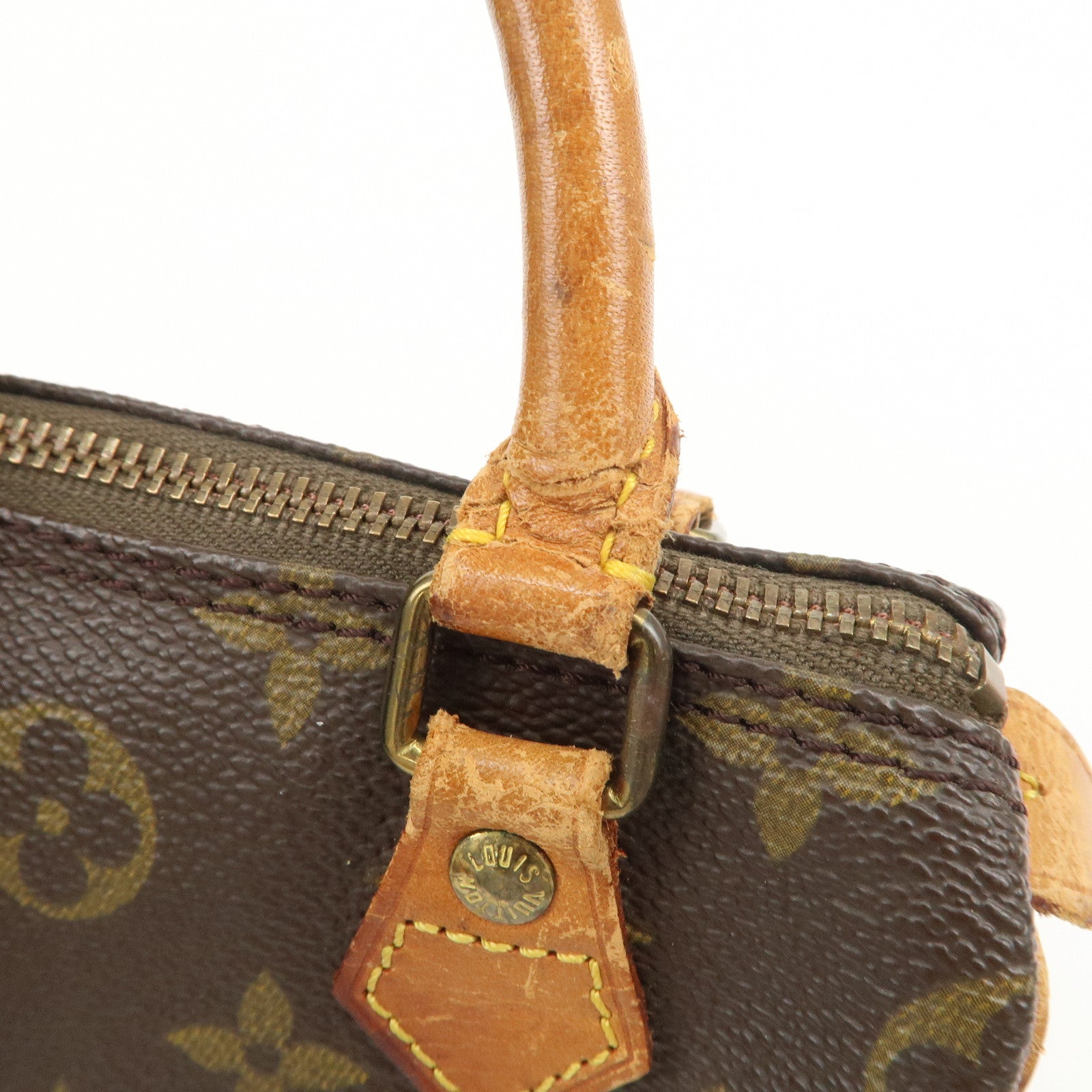 Louis Vuitton Monogram Mini Speedy Hand Bag Boston Bag Brown M41534