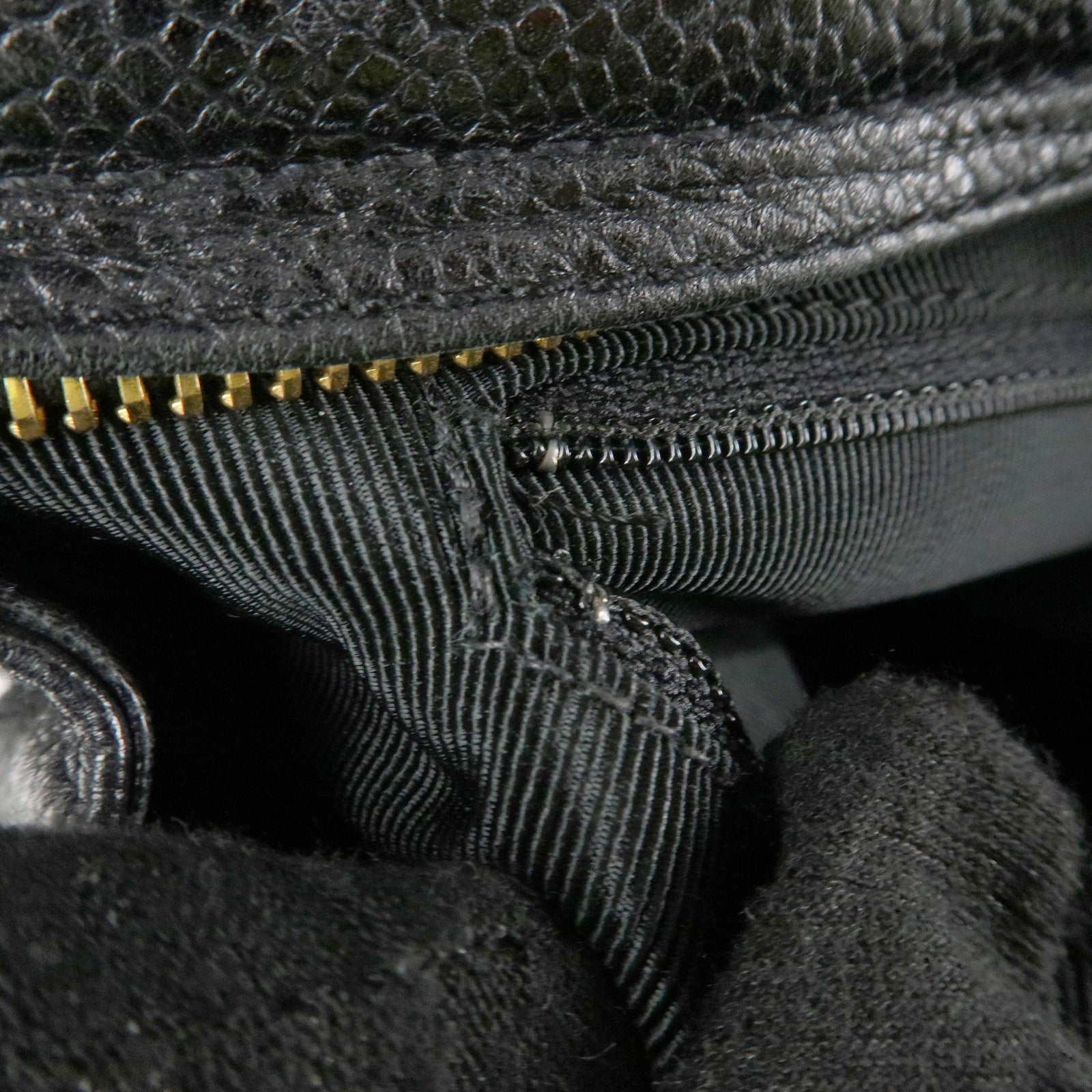 CHANEL Triple COCO Caviar Skin Chain Shoulder Bag Black Gold Hardware Used