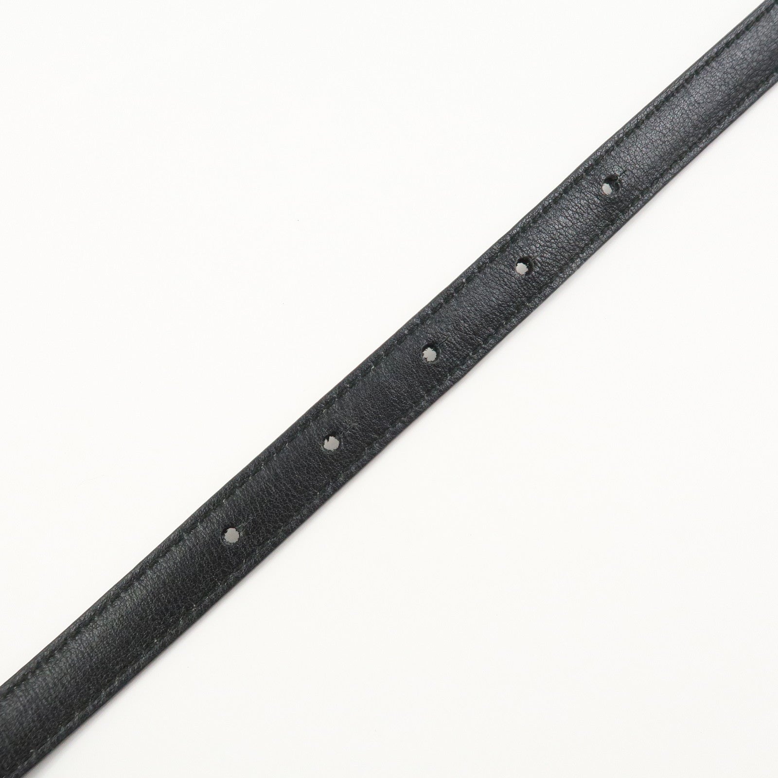 GUCCI Interlocking G Leather Belt Black Silver 69-79cm 214351