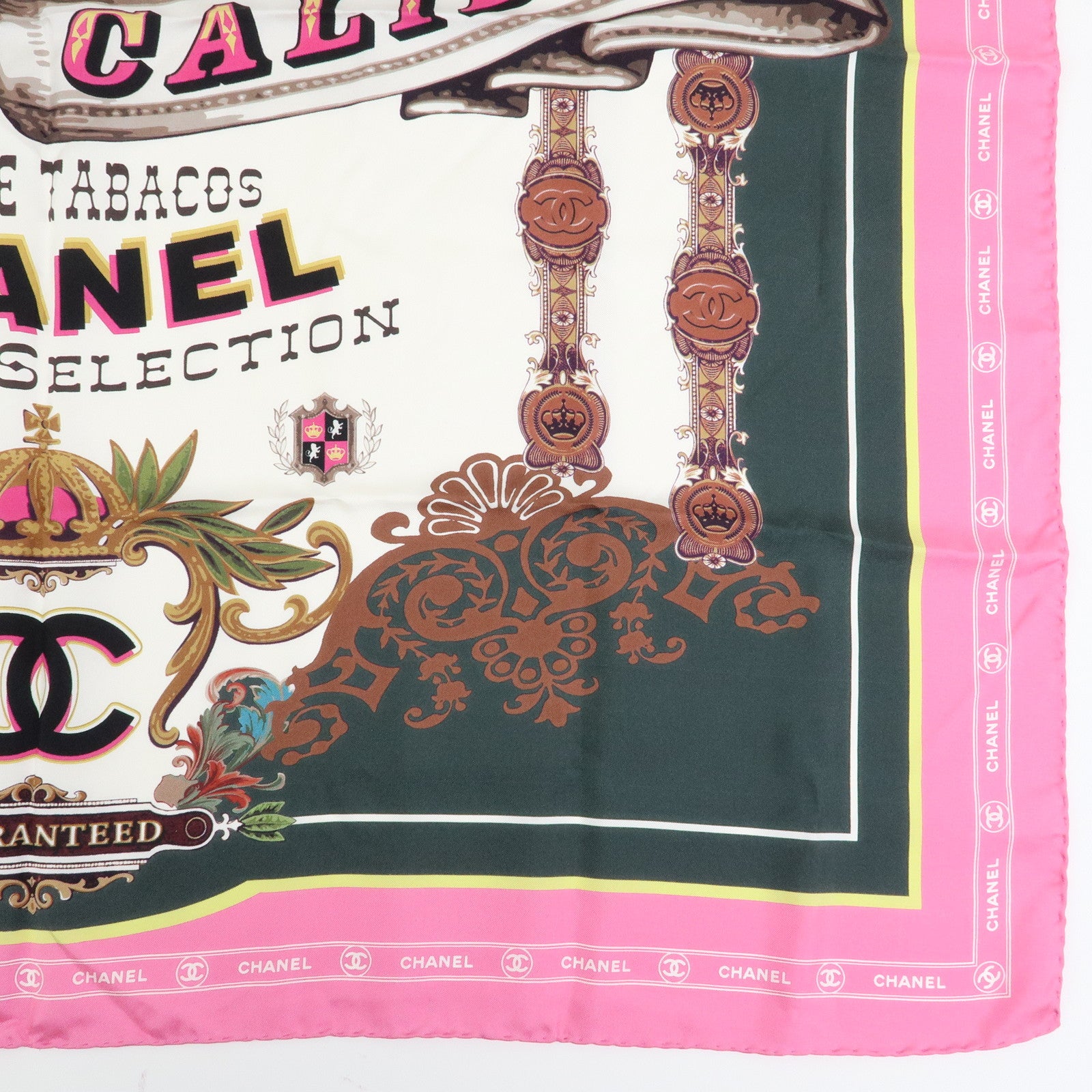CHANEL Silk100% Scarf Paris Cuba Collection Pink Black Brown