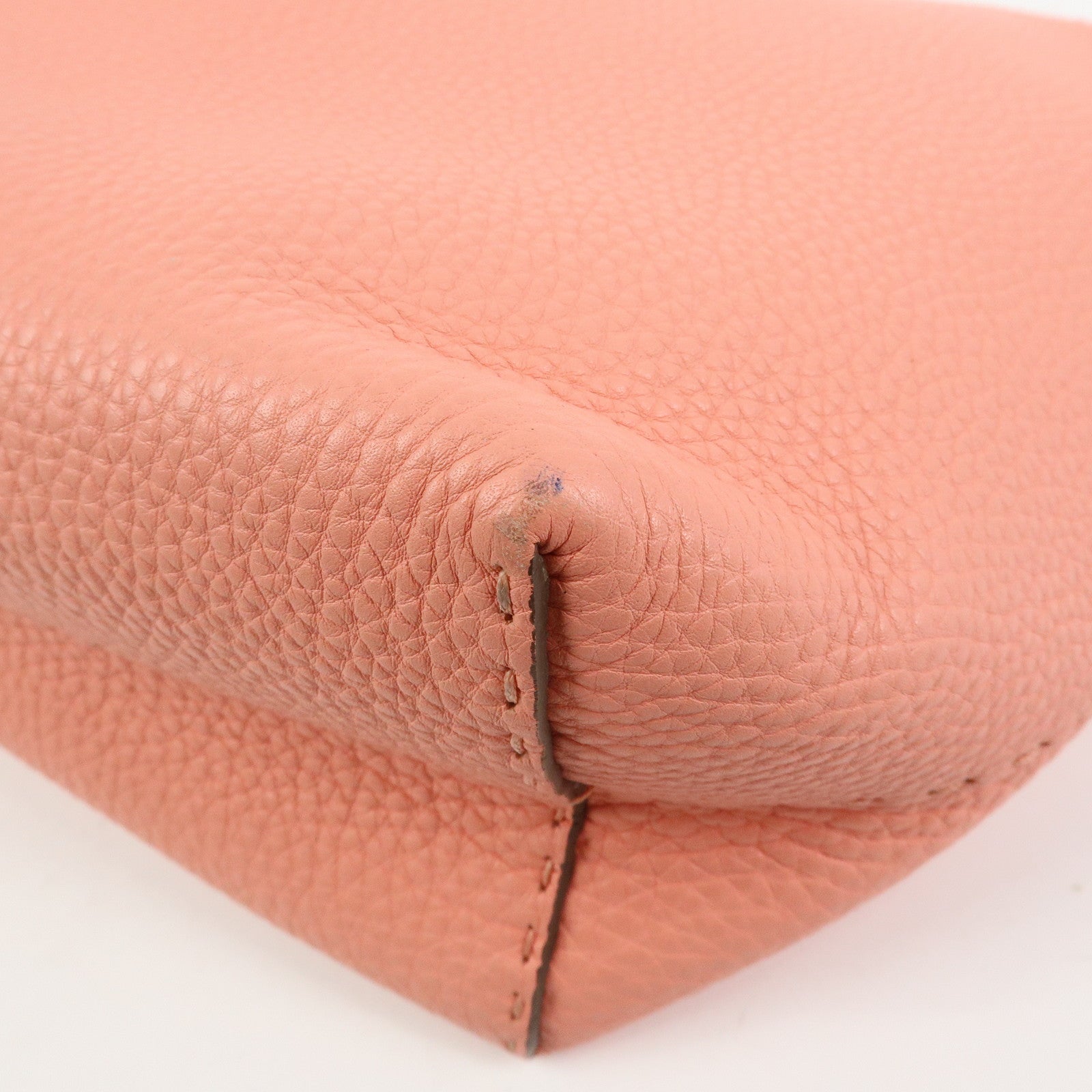 FENDI Selleria Carla Leather Tote Bag Shoulder Bag Pink 8BH257