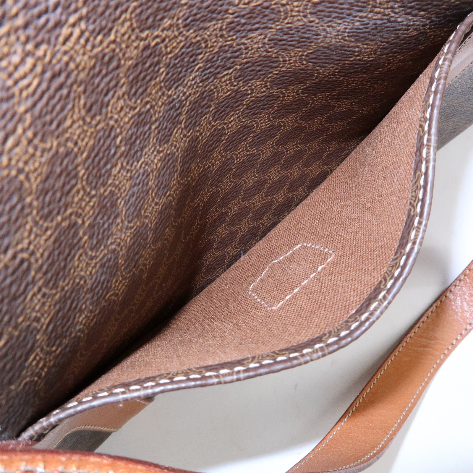 CELINE Macadam PVC Leather Tote Bag Shoulder Bag Brown