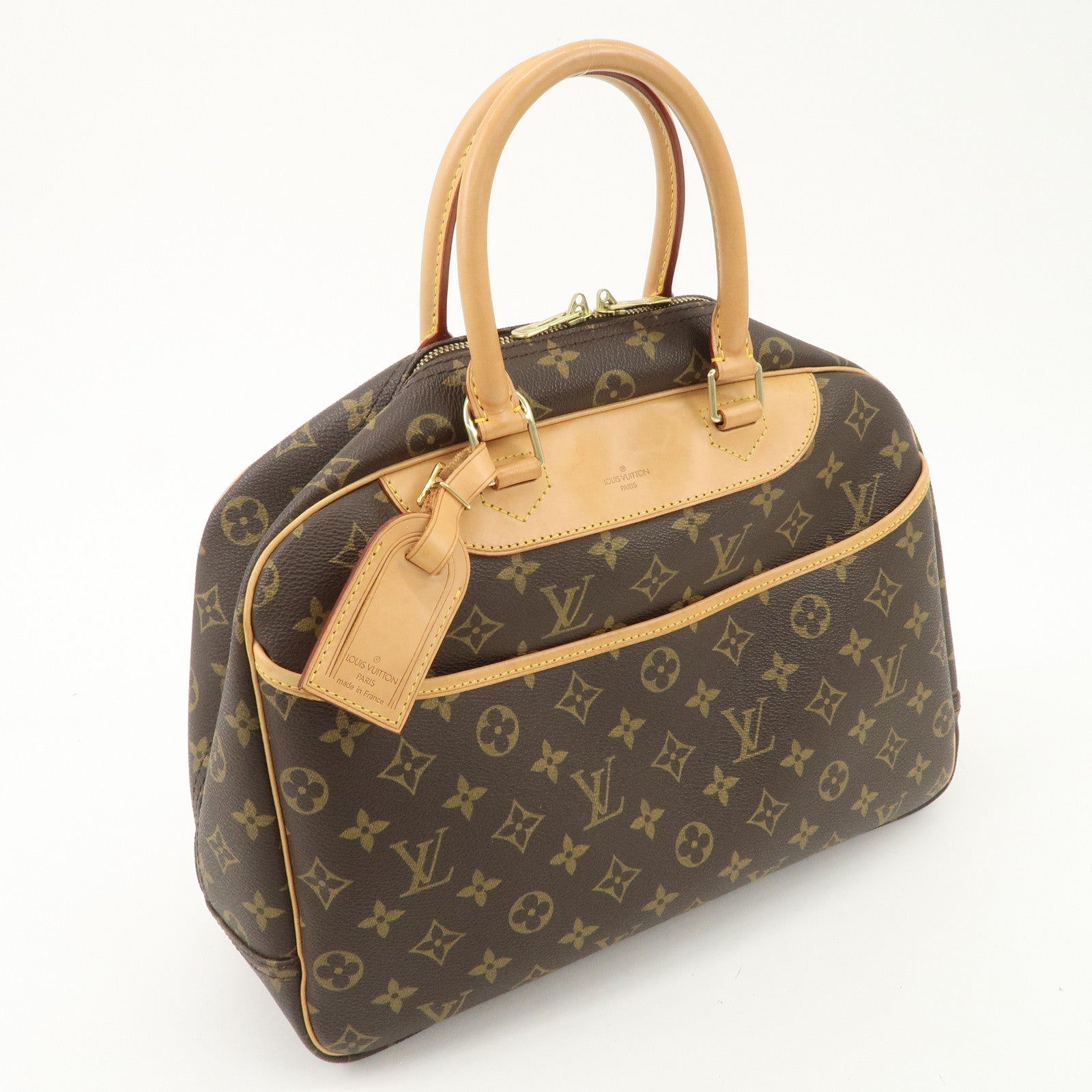Louis Vuitton Monogram Deauville Hand Bag Brown M47270 Used