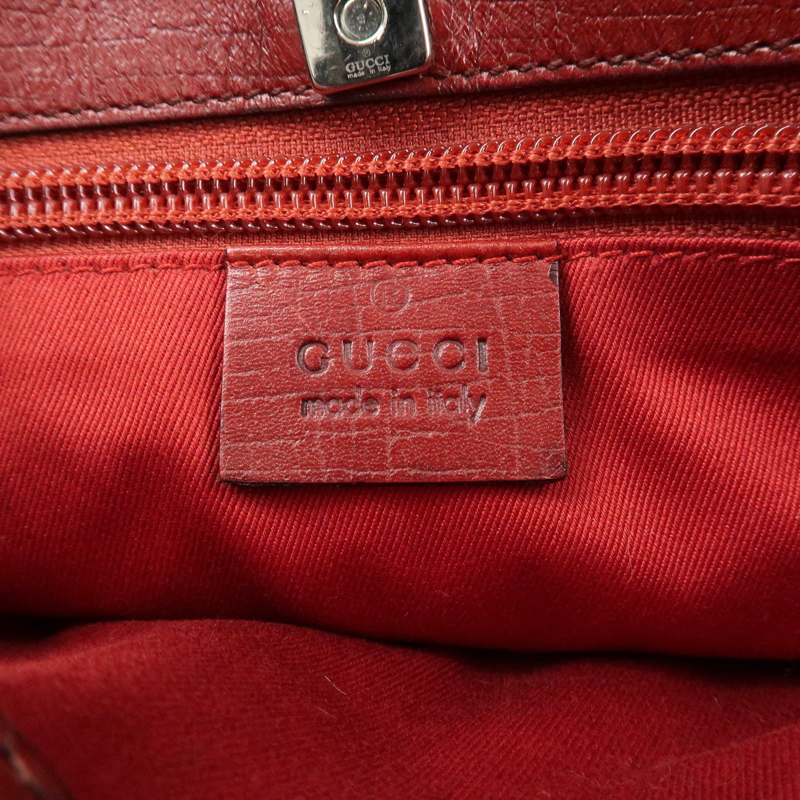 GUCCI Gucci GG Supreme Leather Tote Bag Hand Bag Beige Red 117551