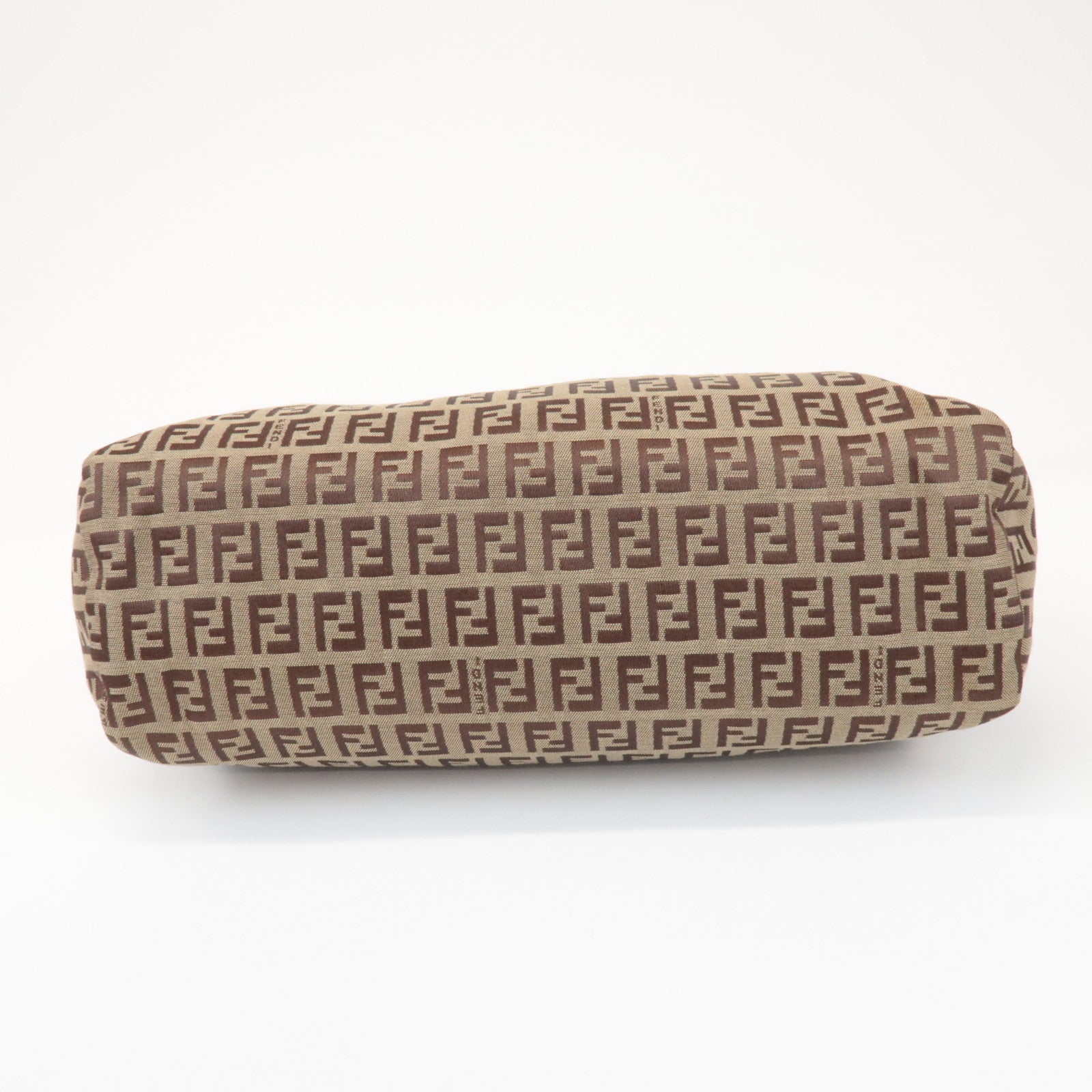 FENDI Zucchino Canvas Leather Pouch Cosmetic Pouch Brown