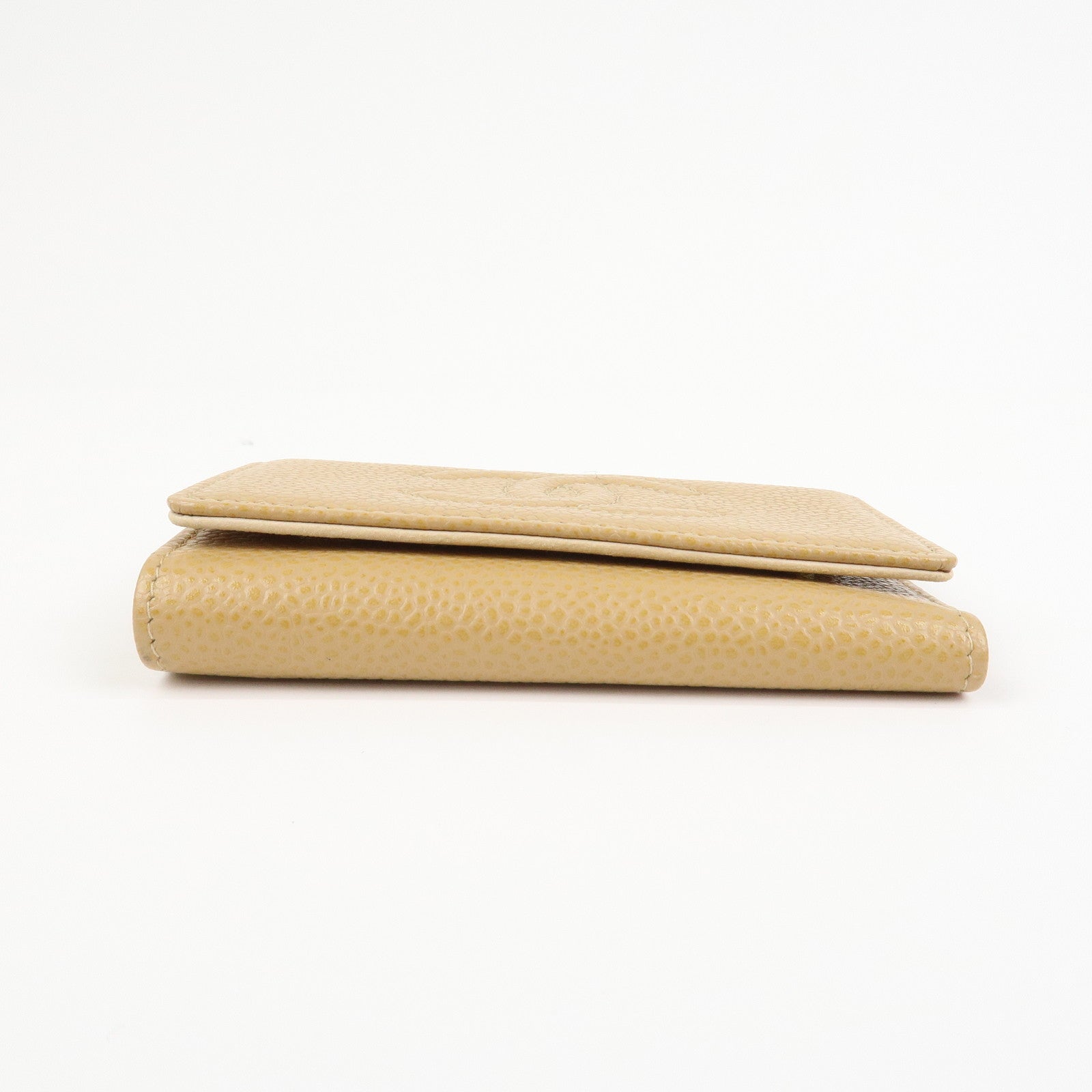 CHANEL COCO Mark Caviarskin Key Case Key Holder Light Brown