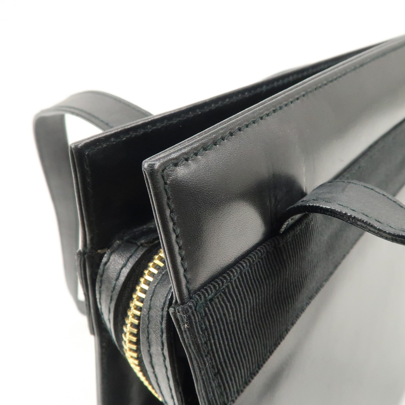 Ferragamo Vara Ribbon Leather Shoulder Bag Tote Bag Black Used