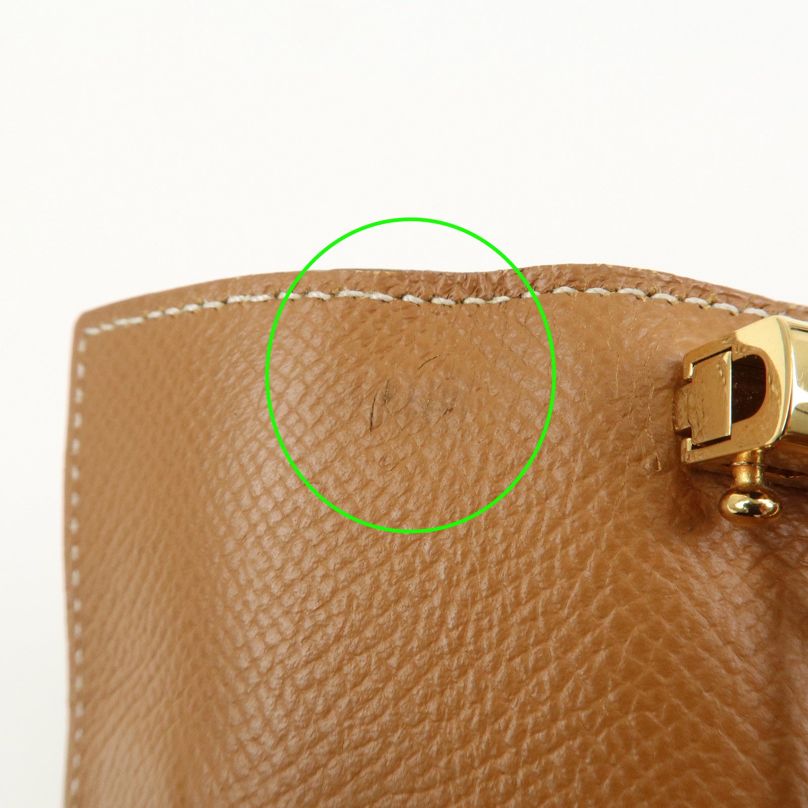 HERMES Logo Veau Epsom Leather Bearn Key Case Key Holder Z Stamped