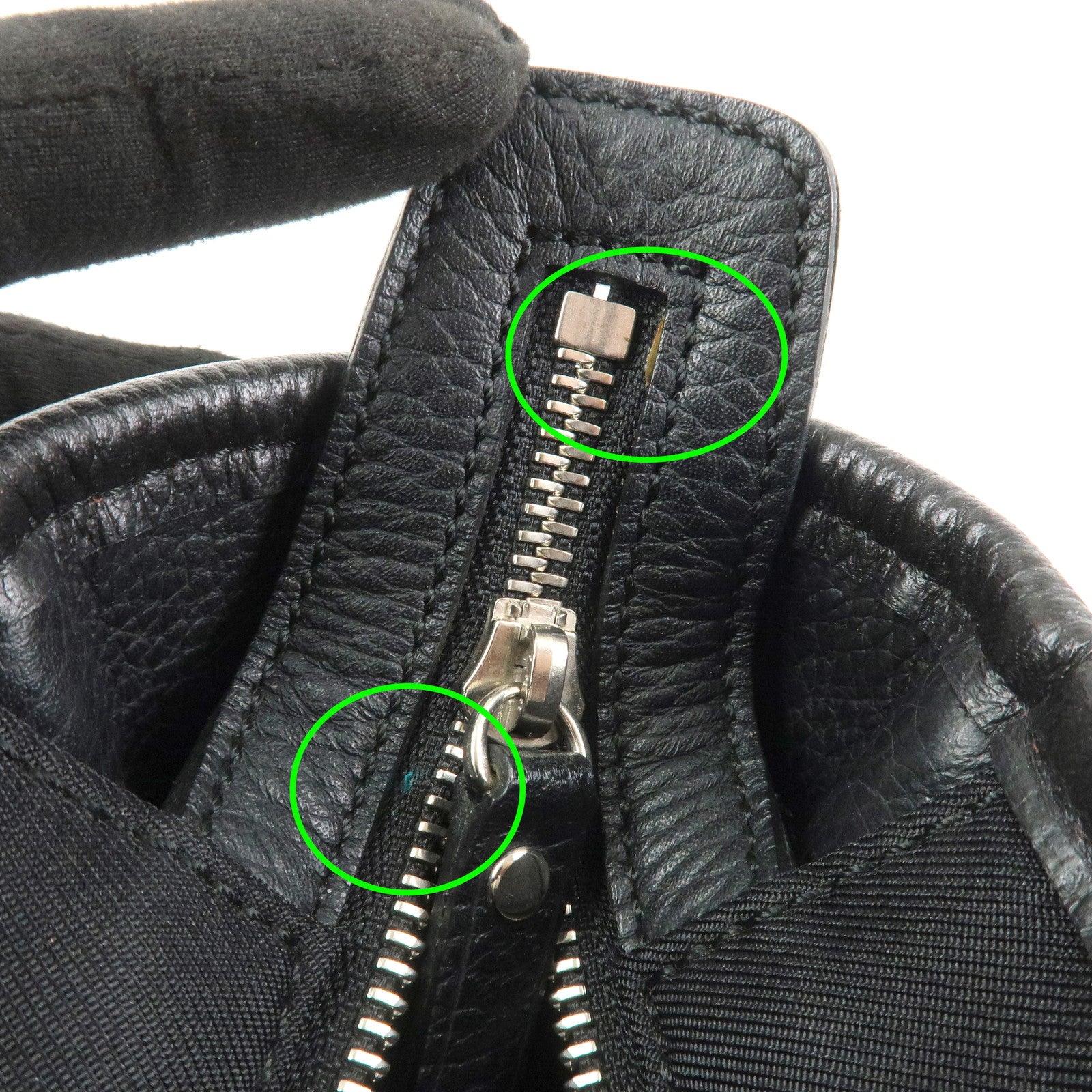 BURBERRY Nova Plaid Nylon Leather Tote Bag Hand bag Black