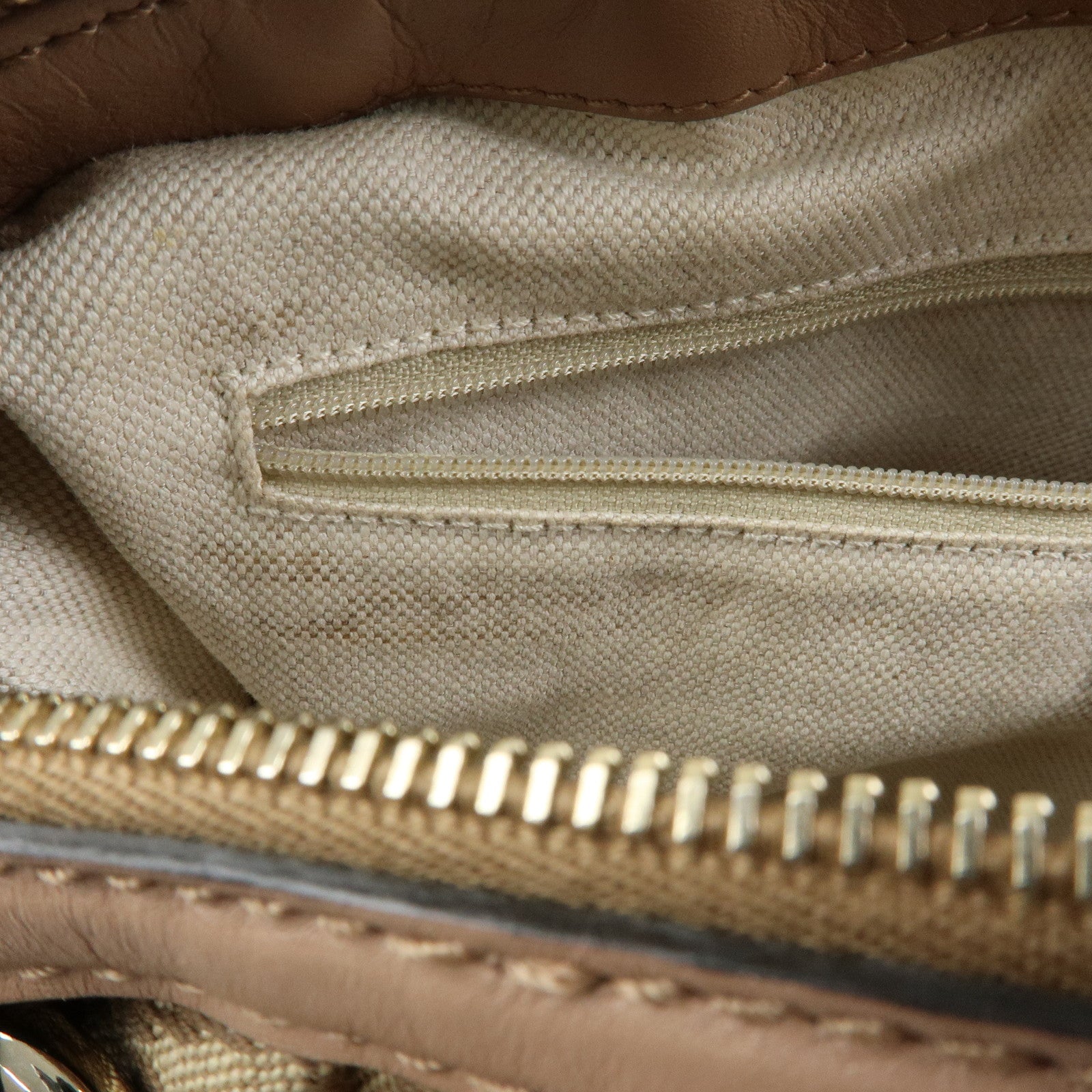 GUCCI Sukey Interlocking G Diamante 2Way Shoulder Bag Beige 247902