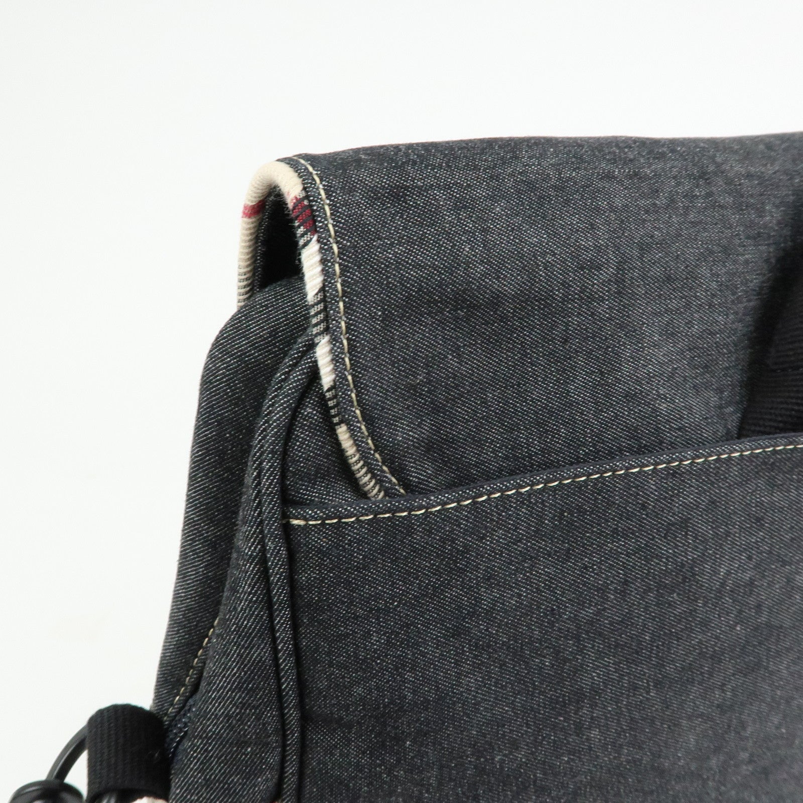 Burberry Nova Plaid Denim Canvas 2Way Shoulder Hand Bag Indigo Blue