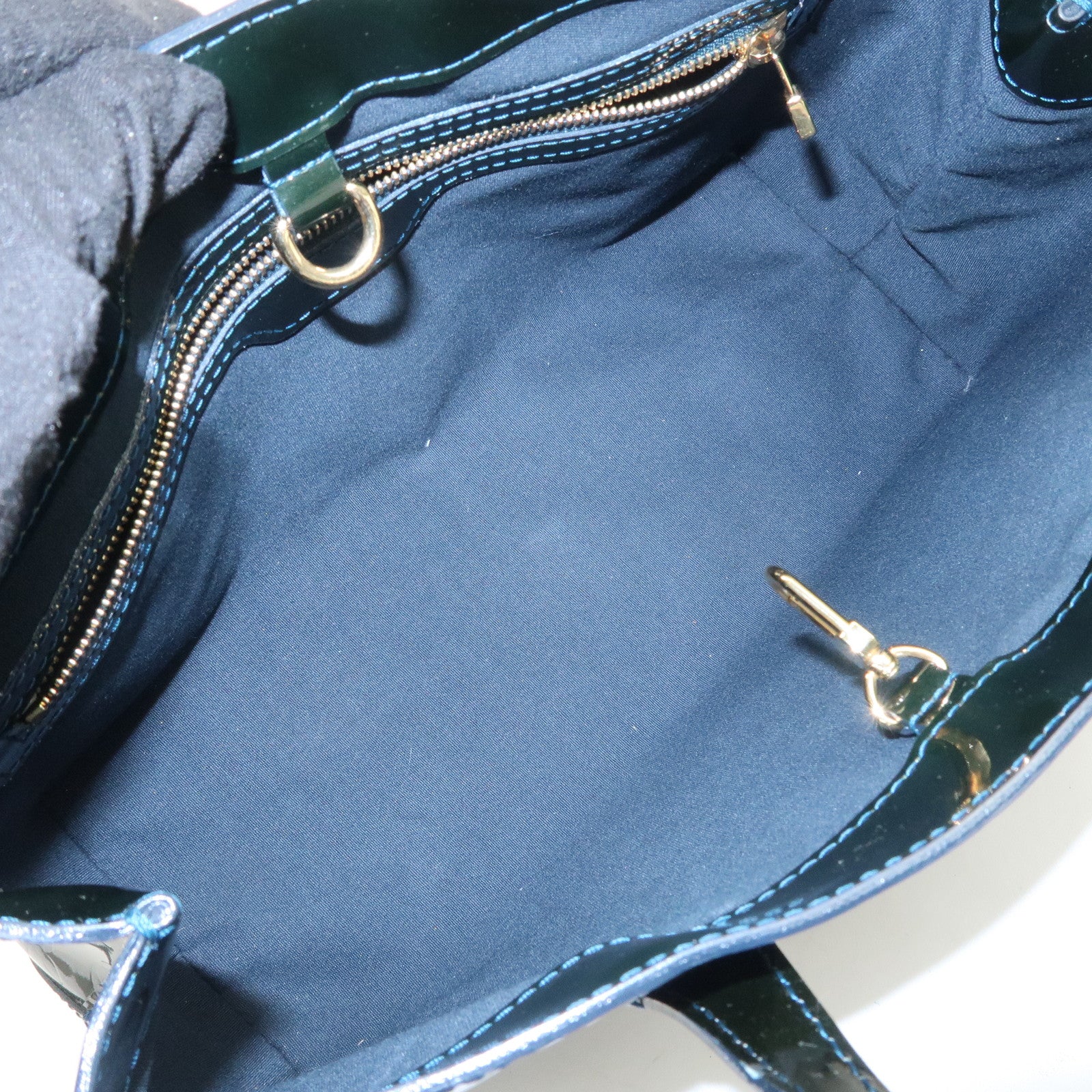 Louis Vuitton Monogram Vernis Wilshire PM Hand Bag Bleu Nuit M93684