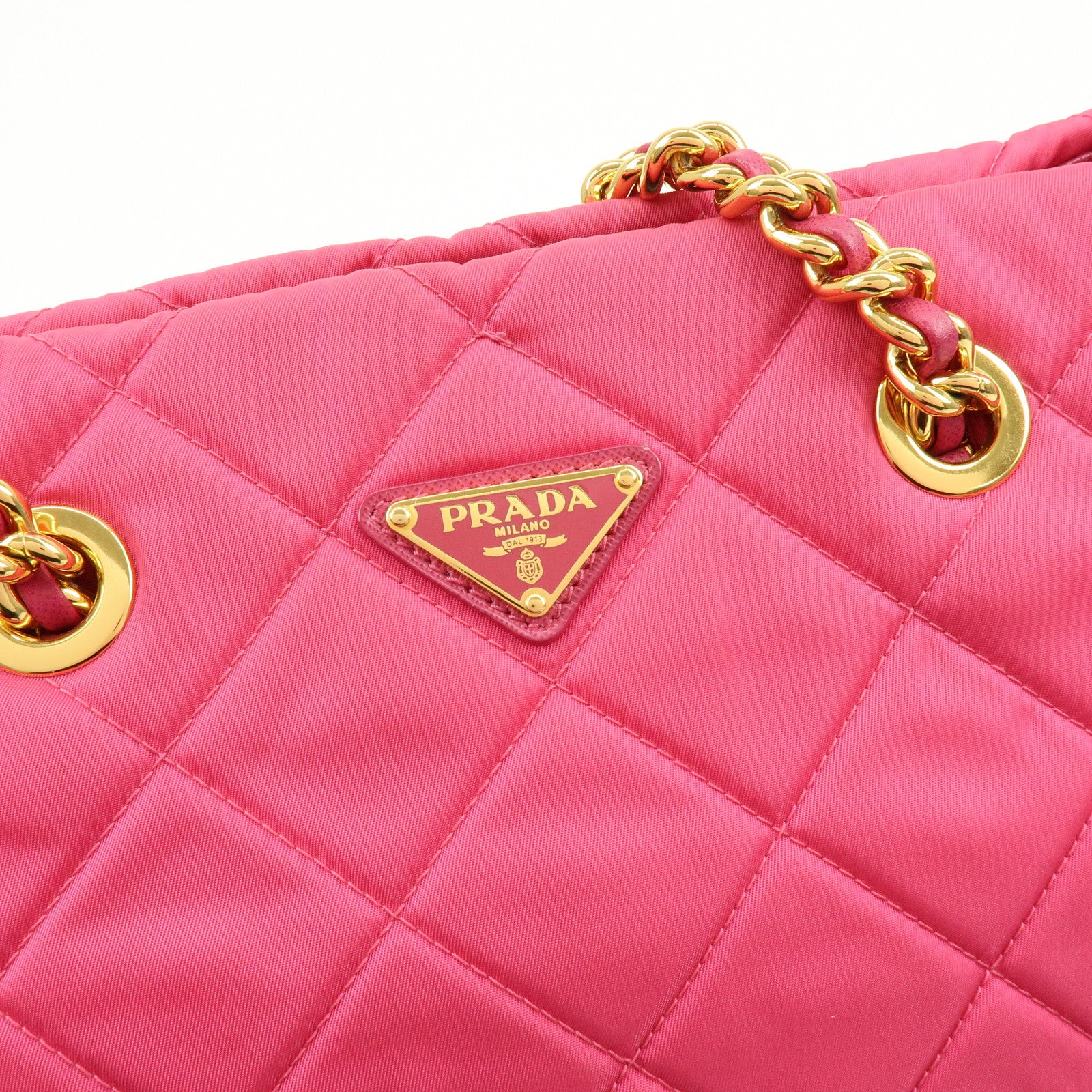 PRADA Triangle Logo Nylon 2Way Hand Bag Shoulder Bag Pink BN2740