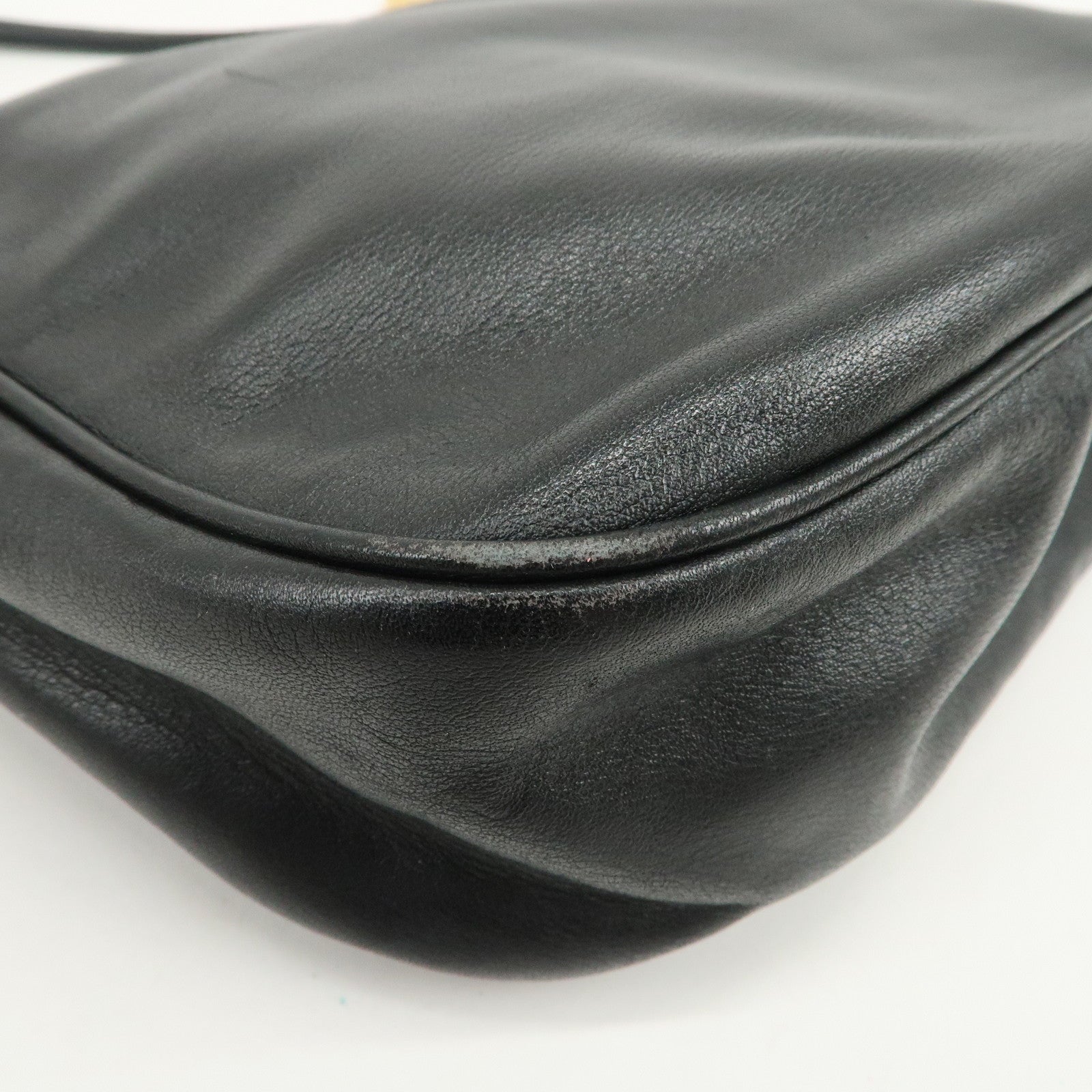 LOEWE Anagram Logo Leather Shoulder Bag Crossbody Bag Black