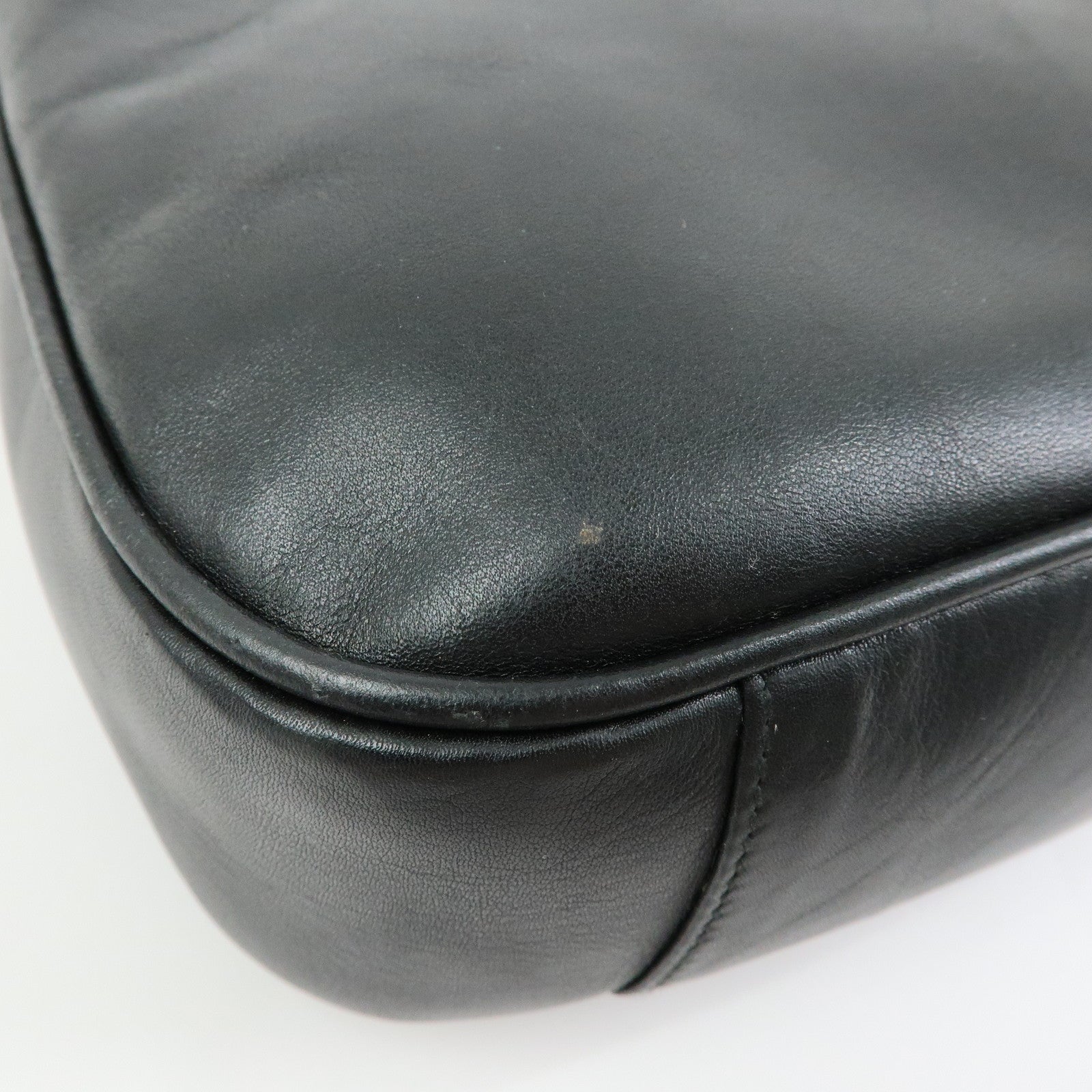 GUCCI Bamboo Leather 2Way Bag Tote Bag Black 001・2058・1638・0