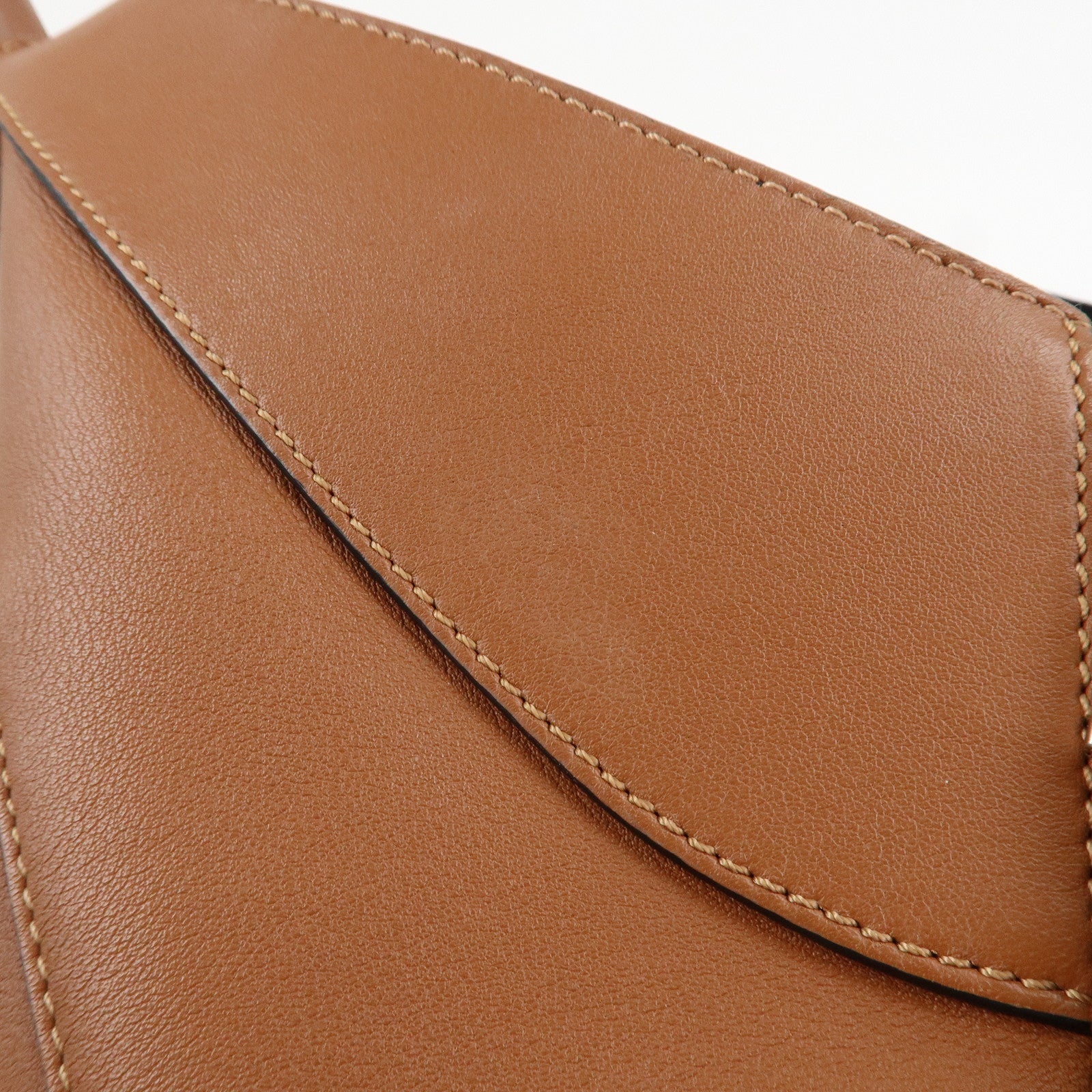 LOEWE Anagram Leather Hammock Small Shoulder Bag Tan Brown Used