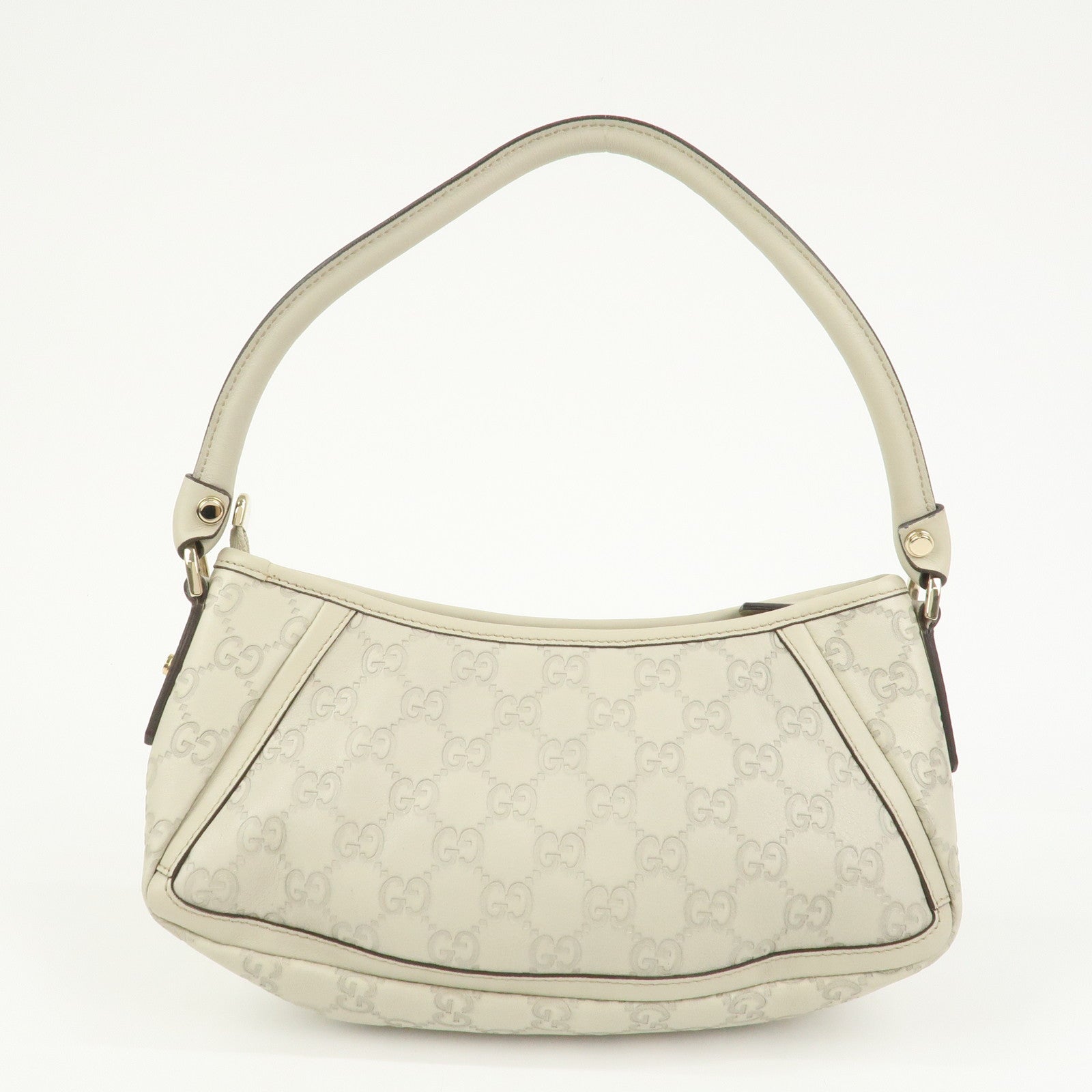 GUCCI Abbey Guccissima Leather Shoulder Bag Hand Bag Ivory 130939
