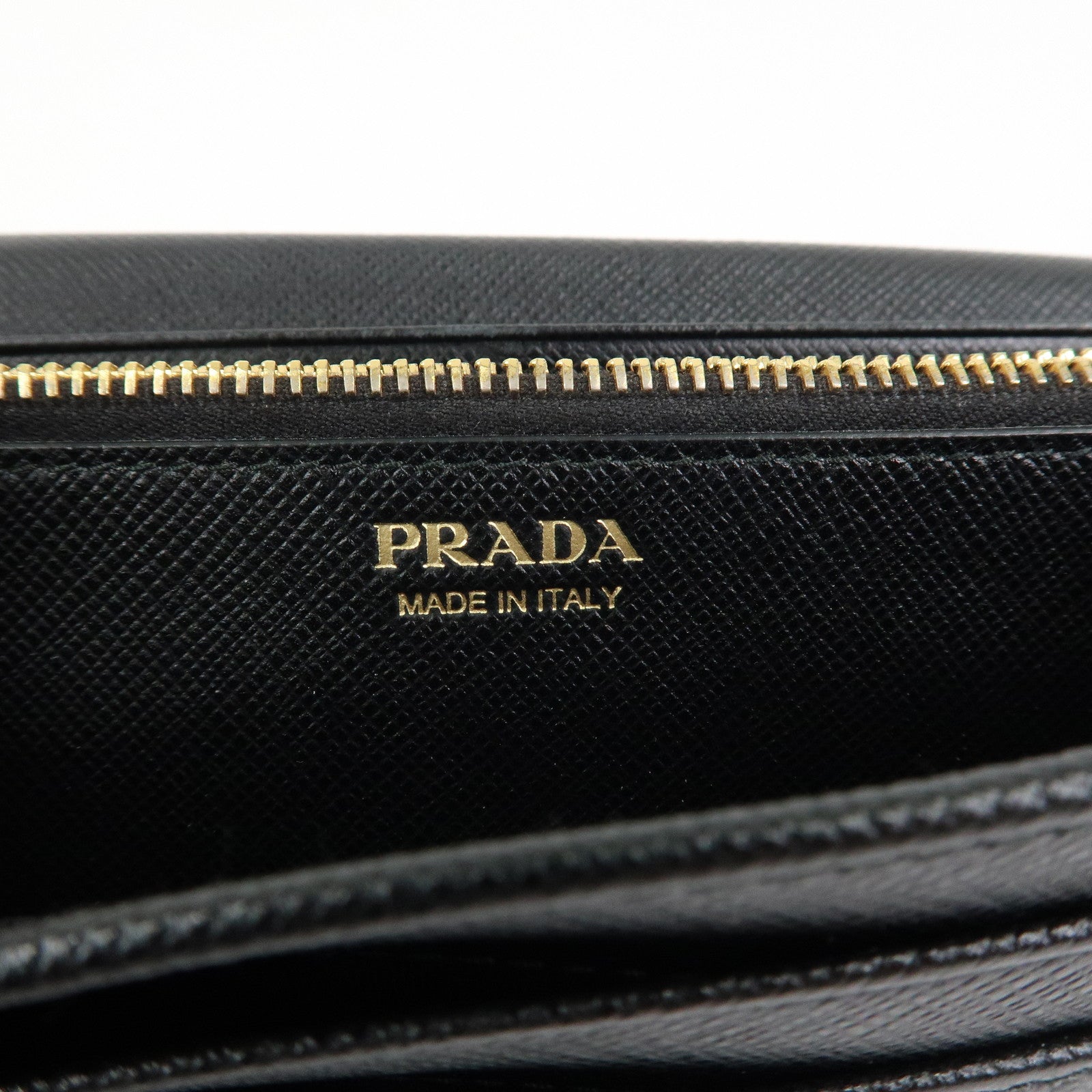 PRADA Saffiano Leather Flap Bi-Fold Long Wallet Black 1MH132