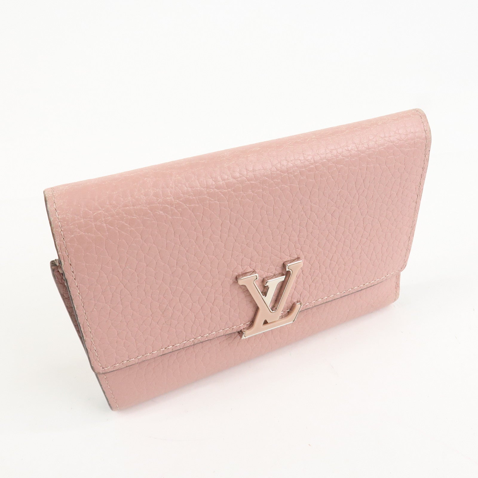 Louis Vuitton Portefeuille Capucines Leather Wallet Magnolia M80493 Used