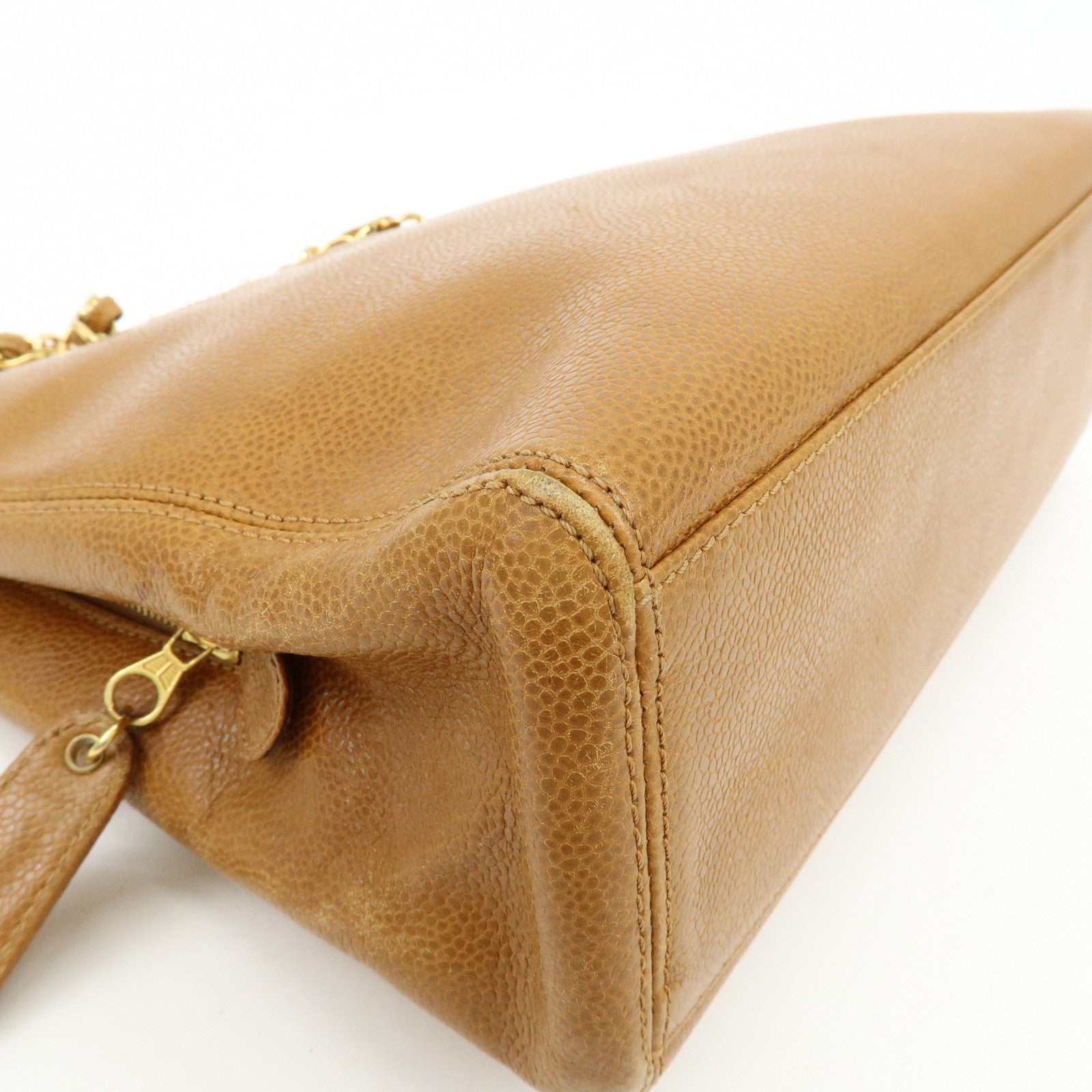 CHANEL Caviarskin Tote Bag Hand Bag Brown A08913