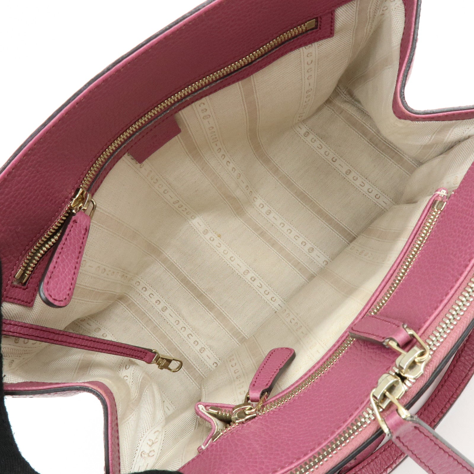GUCCI Logo Leather 2Way Bag Hand Bag Shoulder Bag Pink 391987