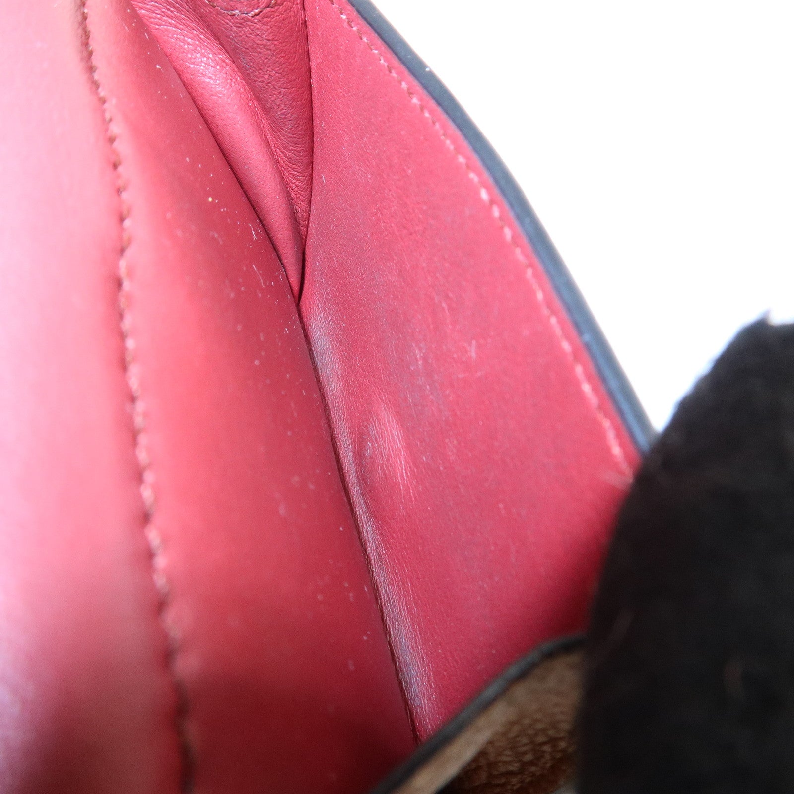 LOEWE Leather Tri-fold Compact Wallet Brown Used