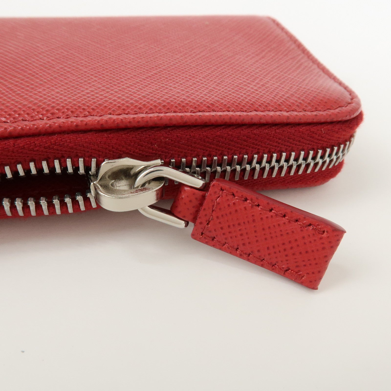 PRADA Saffiano Leather Triangle Logo Coin Case Coin Purse 2TT085